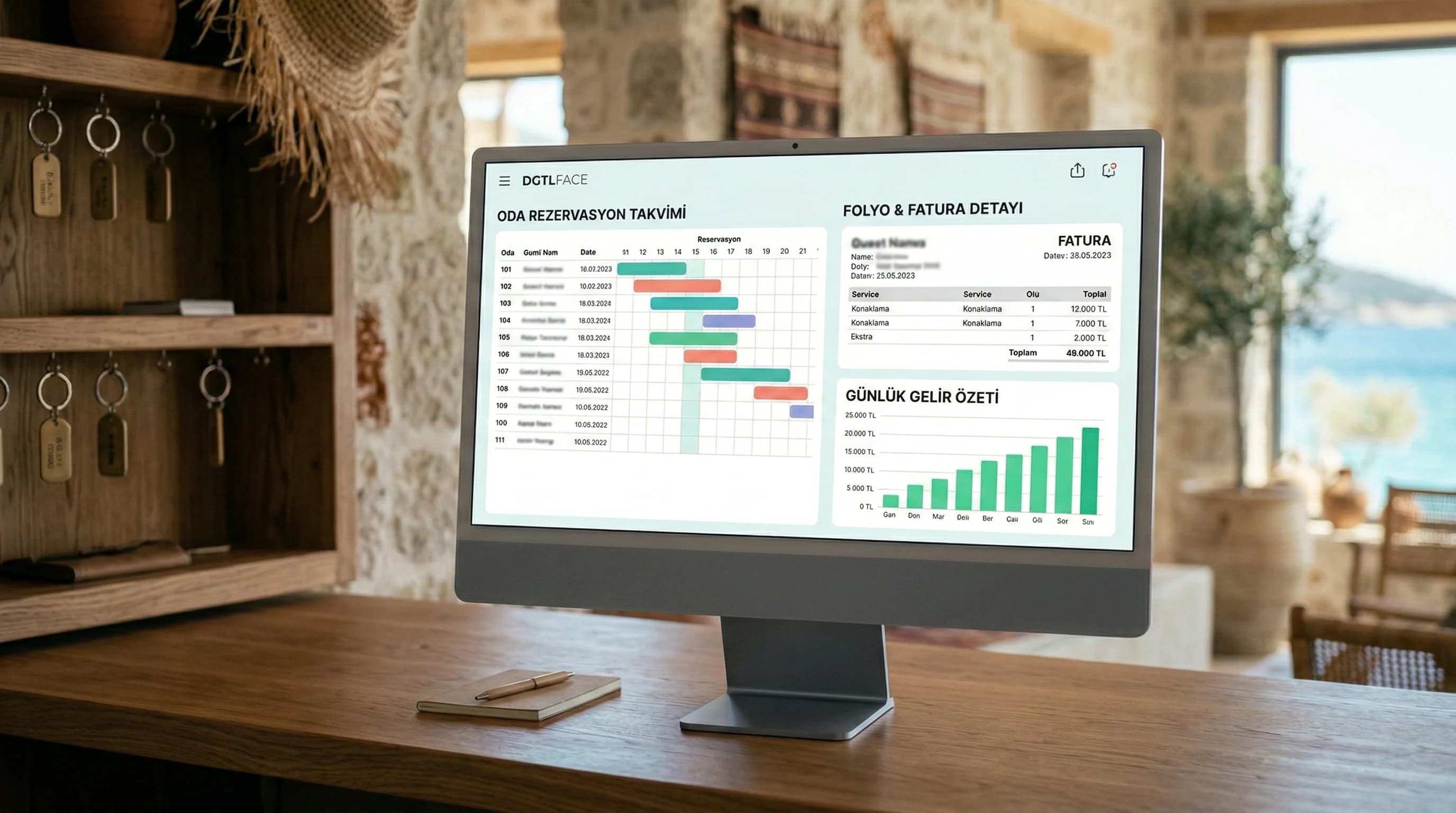 Butik otelde PMS’in günlük akışı, rezervasyon-fatura-rapor tek ekran bağlamı