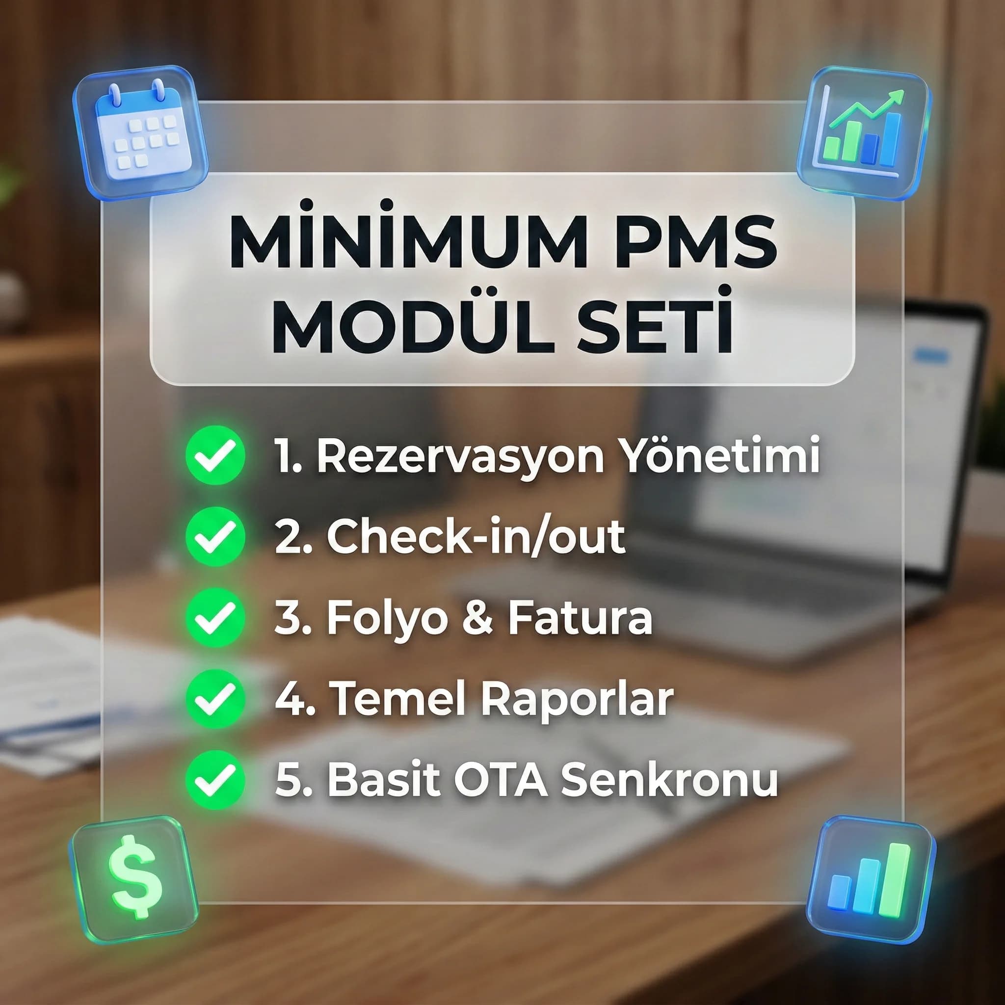 Butik otel için 3 adımda hafif PMS kurulum akışı, model-veri-ekip bağlamı