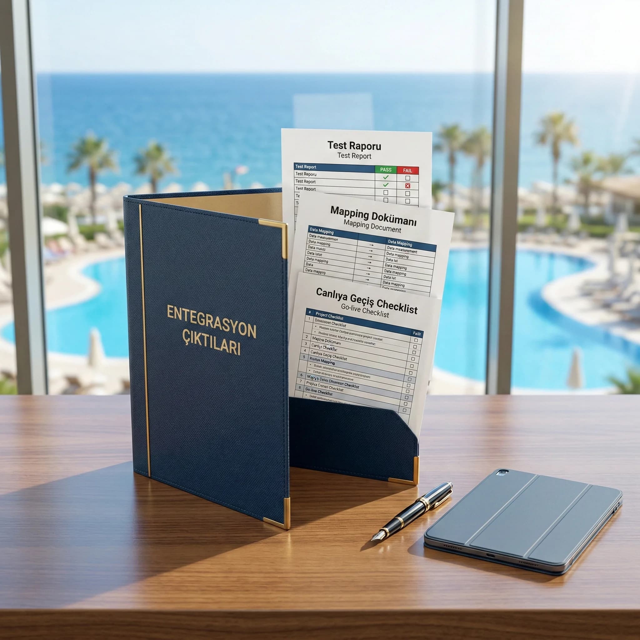 Booking engine PMS test checklist kartı, canlı öncesi doğrulama otel bağlam