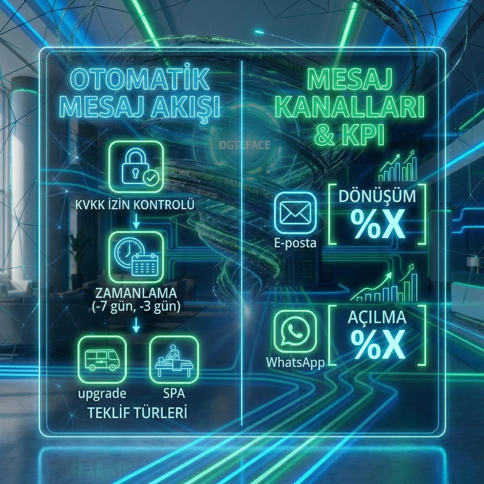Up-sell otomasyon akış şablonu deliverables, otel revenue bağlam