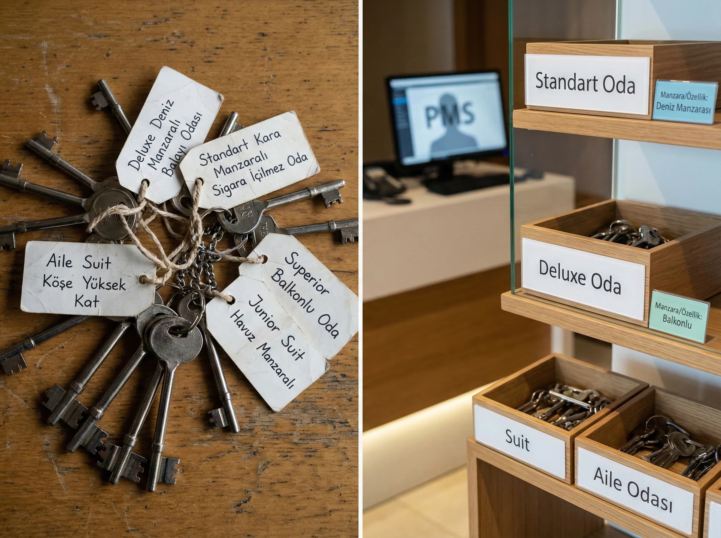 Oda tipi tasarımına giriş ayırıcı görsel, otel PMS bağlamı