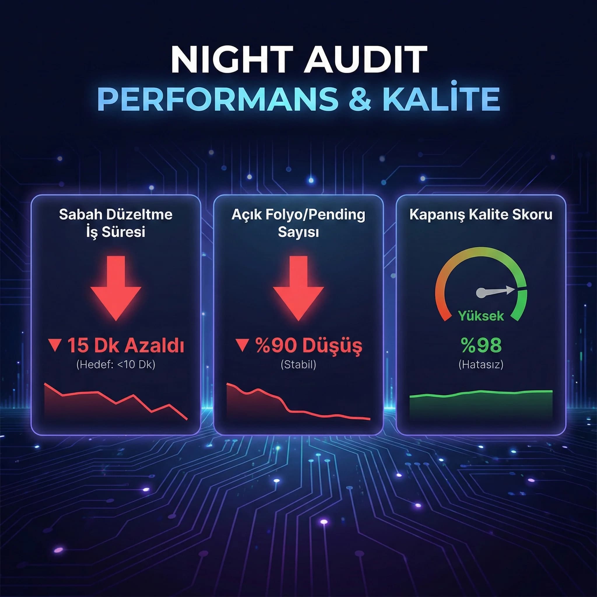 Case sunum KPI kartı, güven ve teklif isteği etkisi paneli