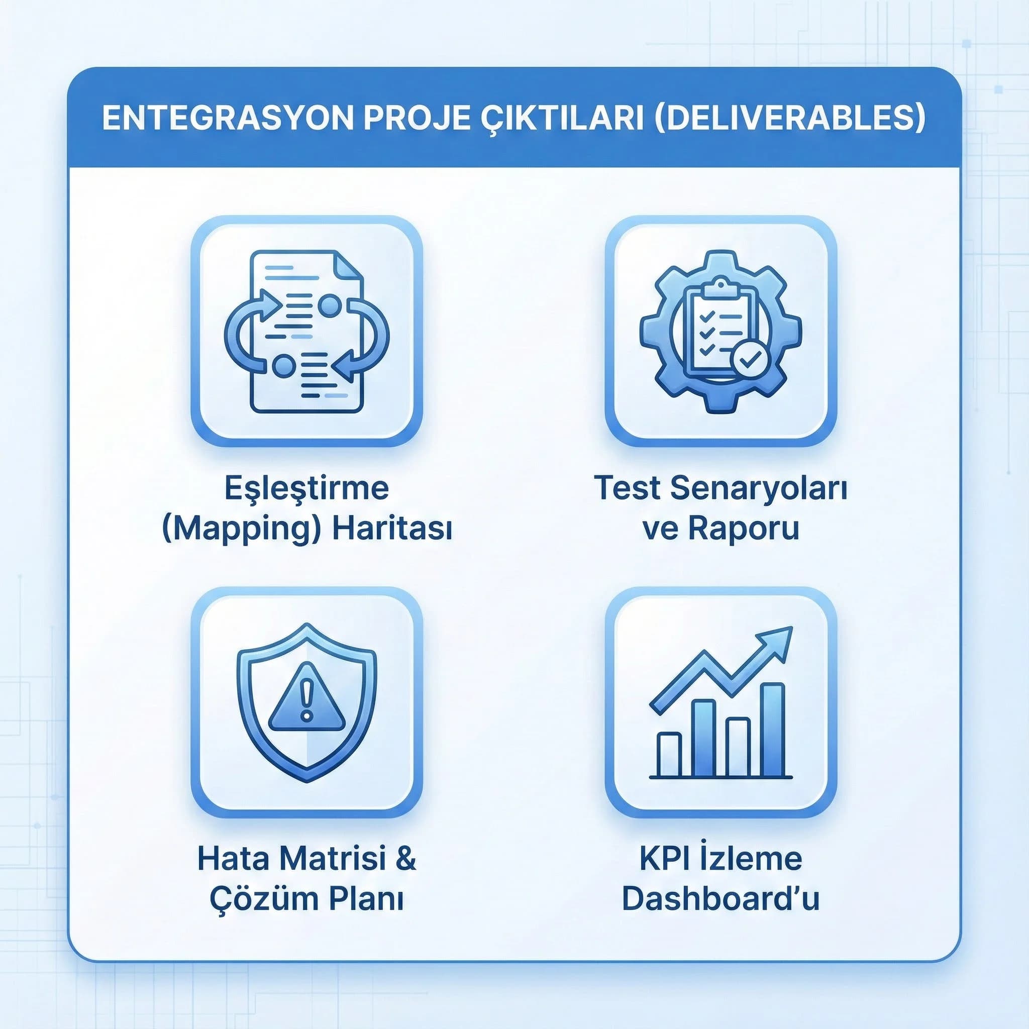OTA entegrasyonu deliverables kartı, otel ekipleri için çıktı listesi