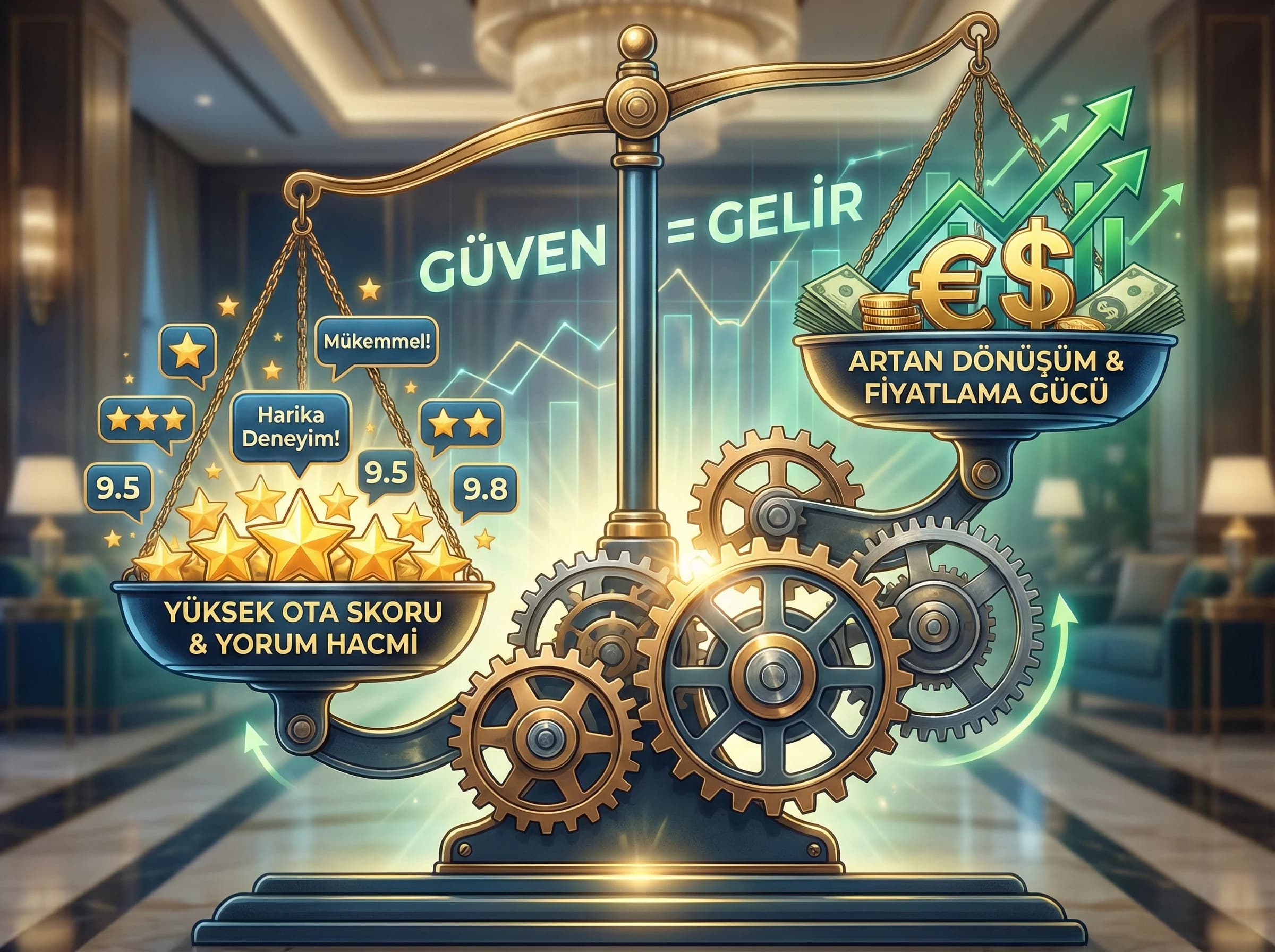 Ranking mantığı ve sinyal yaklaşımı görseli, otel performans yönetimi