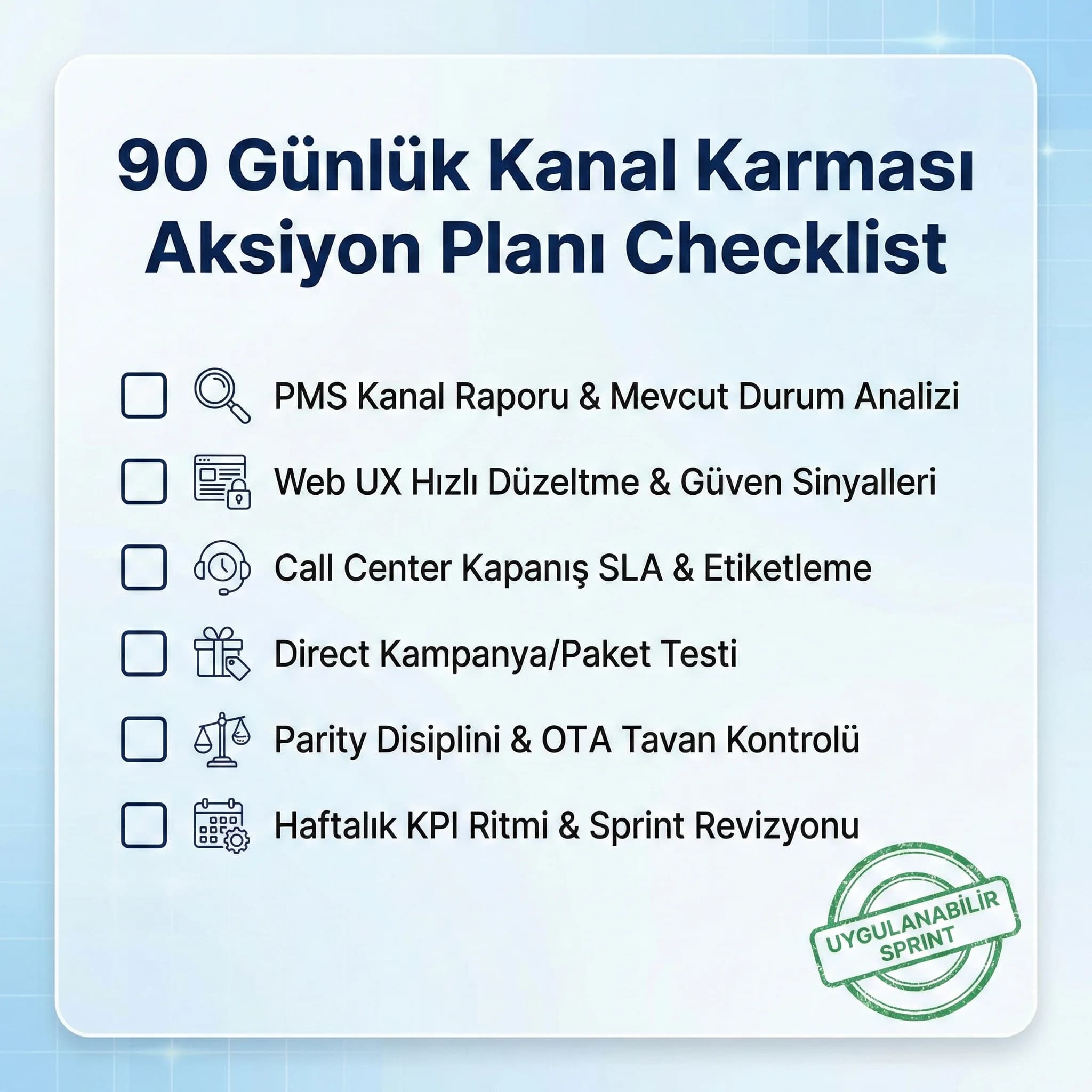 Kanal karması raporu ve hedef dağılım çıktıları, otel gelir stratejisi kanıtı