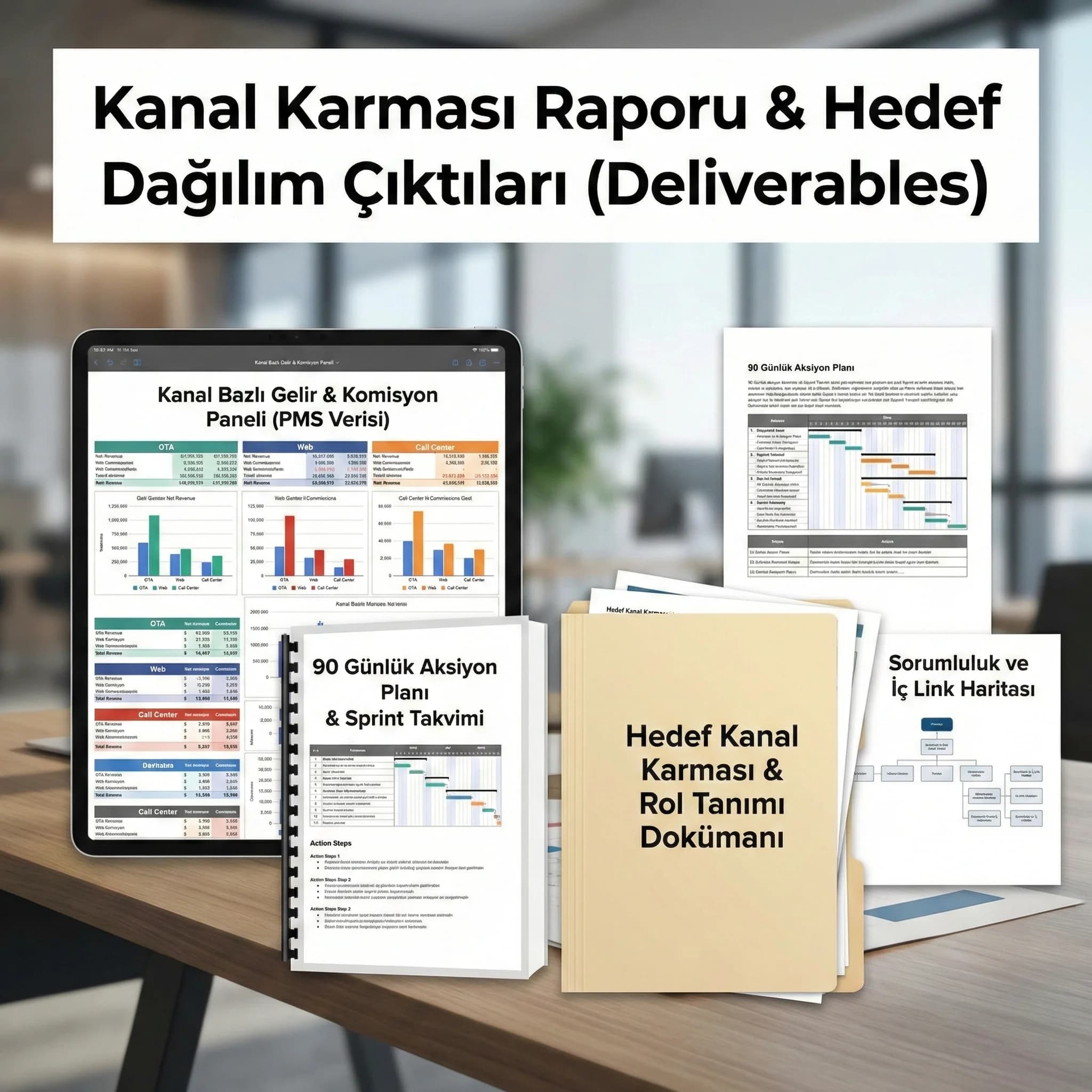 90 günlük kanal karması aksiyon listesi kartı, GM ve satış ekibi