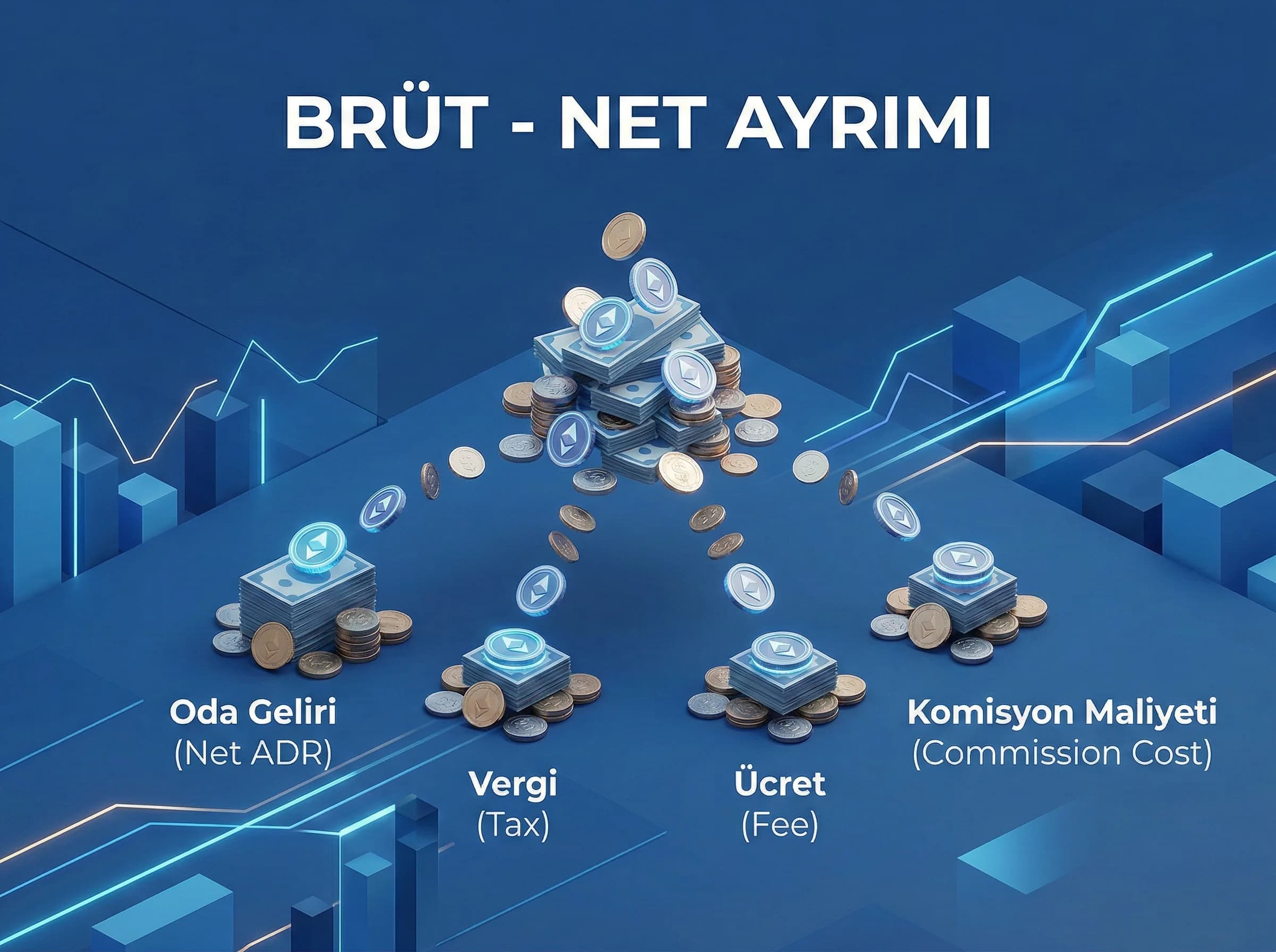 Brüt-net ayrımı ve kalemler görseli, vergi ücret komisyon farkı