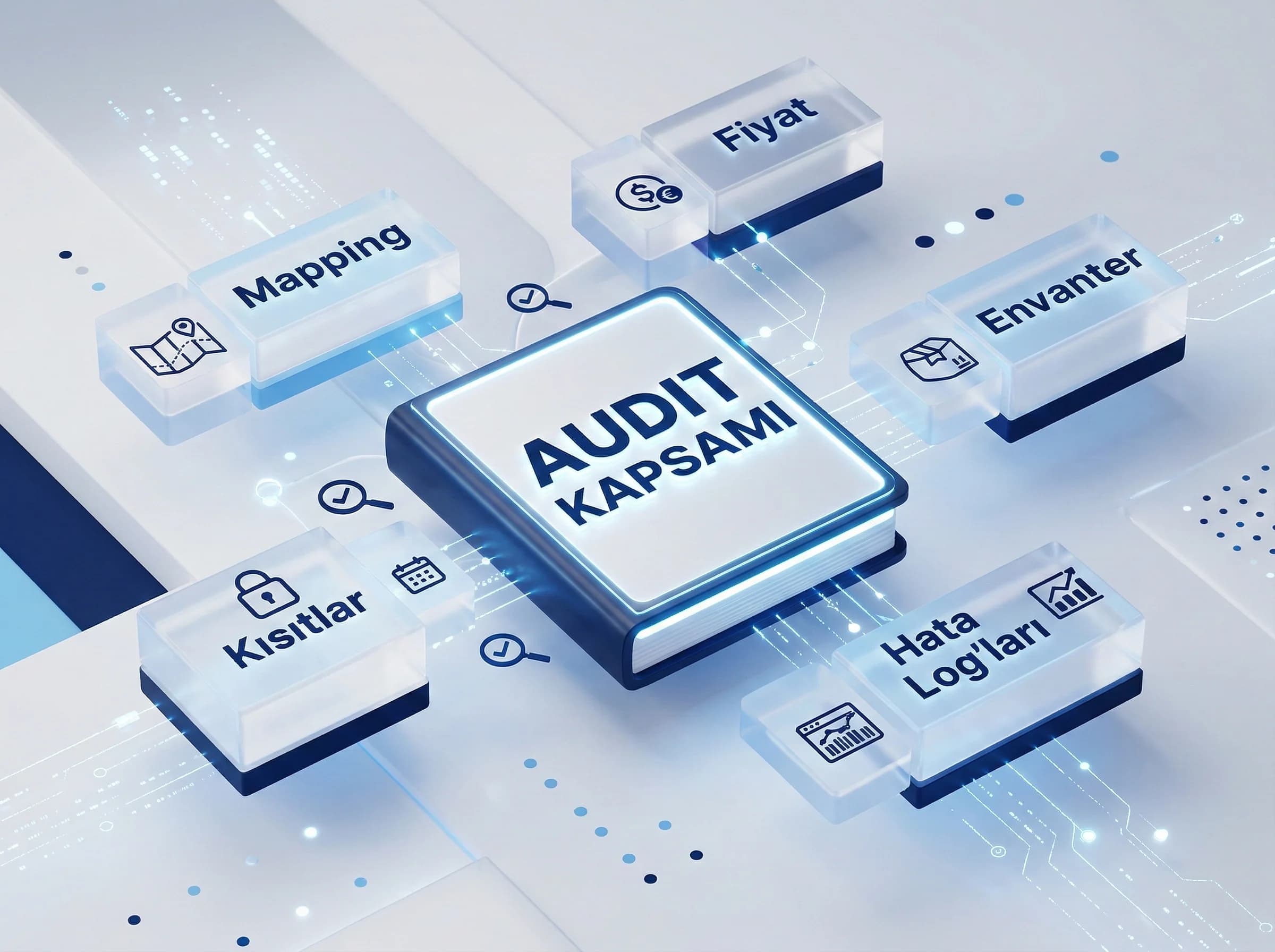 Audit kapsamı ve kontrol alanları görseli, bakım rutini ve risk yönetimi