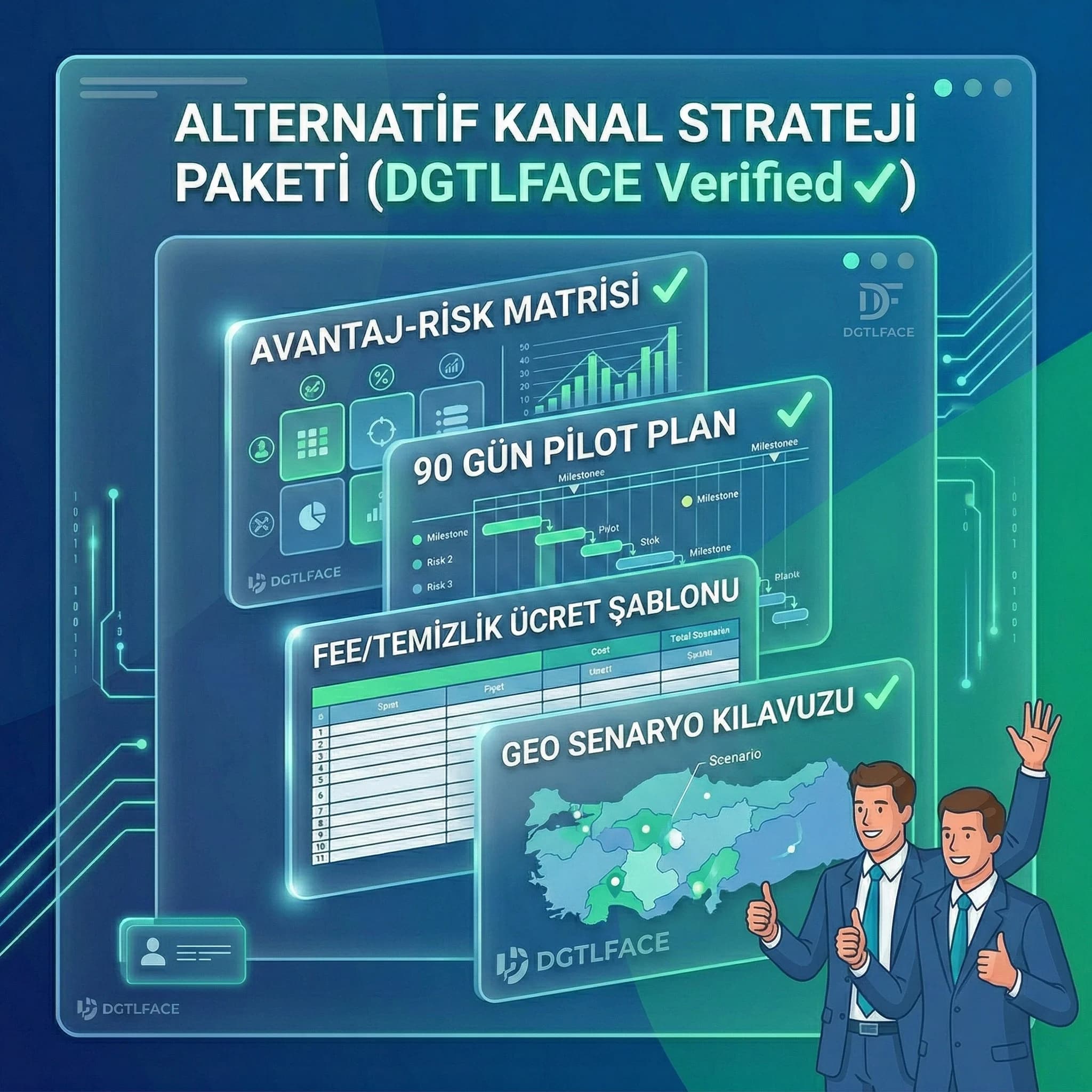 Avantaj risk matrisi ve 90 gün test çıktıları, alternatif kanal strateji paketi