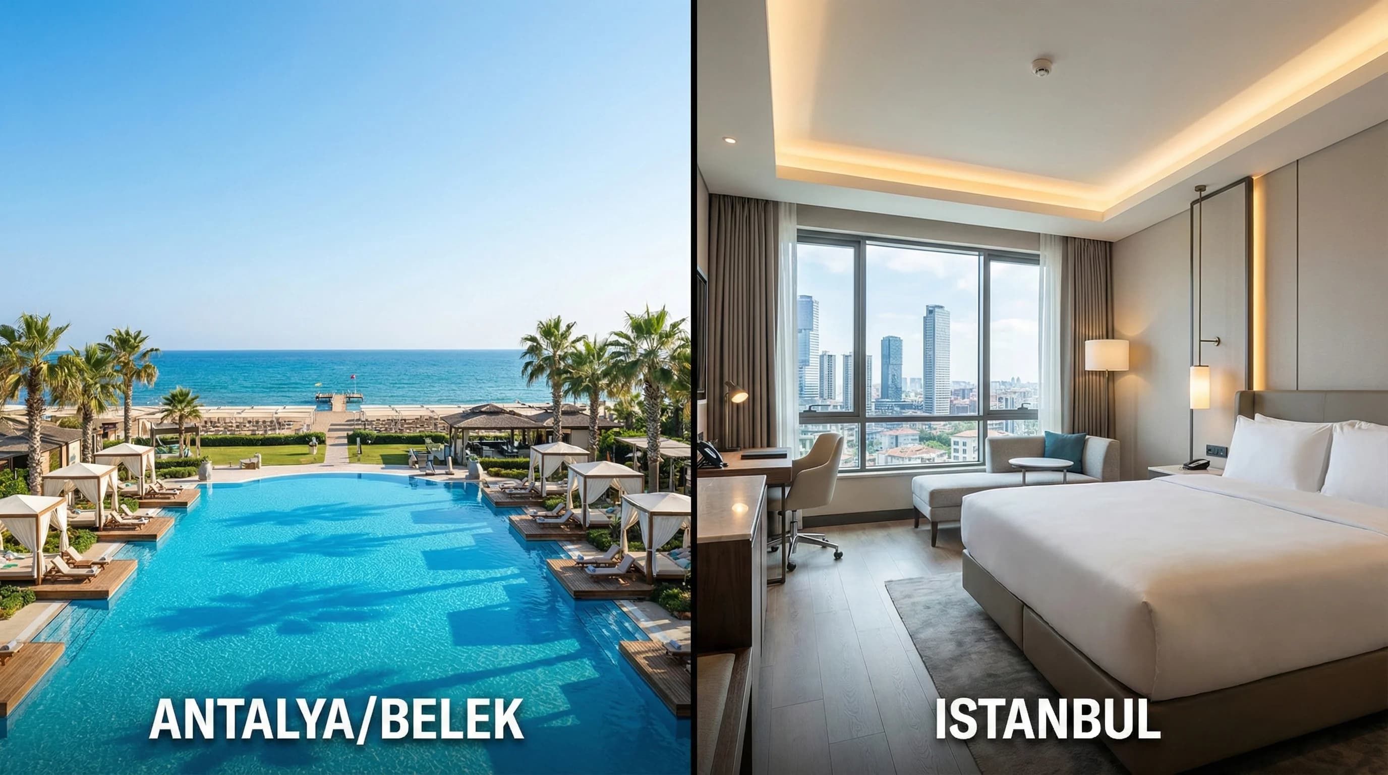 Oda ve tesis fotoğraf seti örneği, resort ve şehir oteli