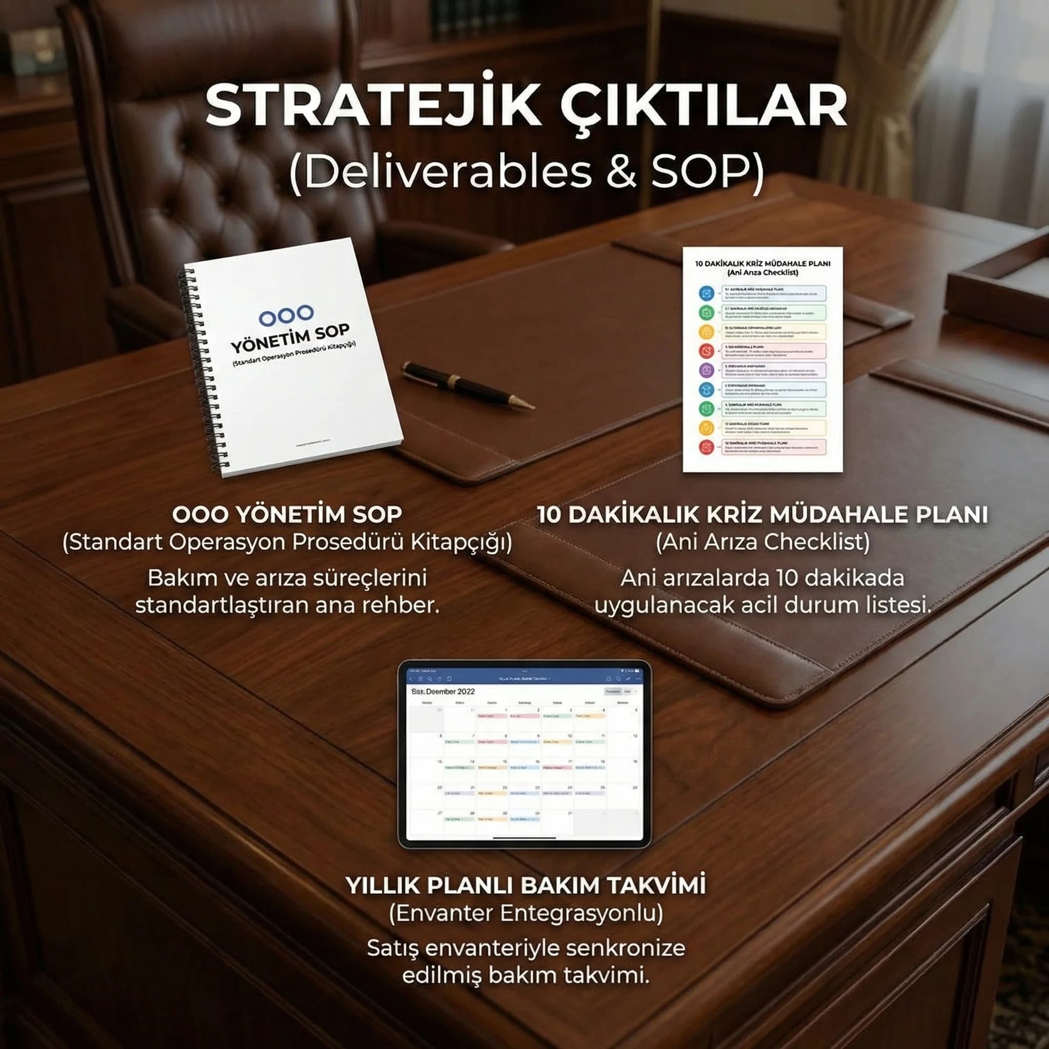 OOO SOP ve bakım planı deliverable’larını gösteren proof kartı