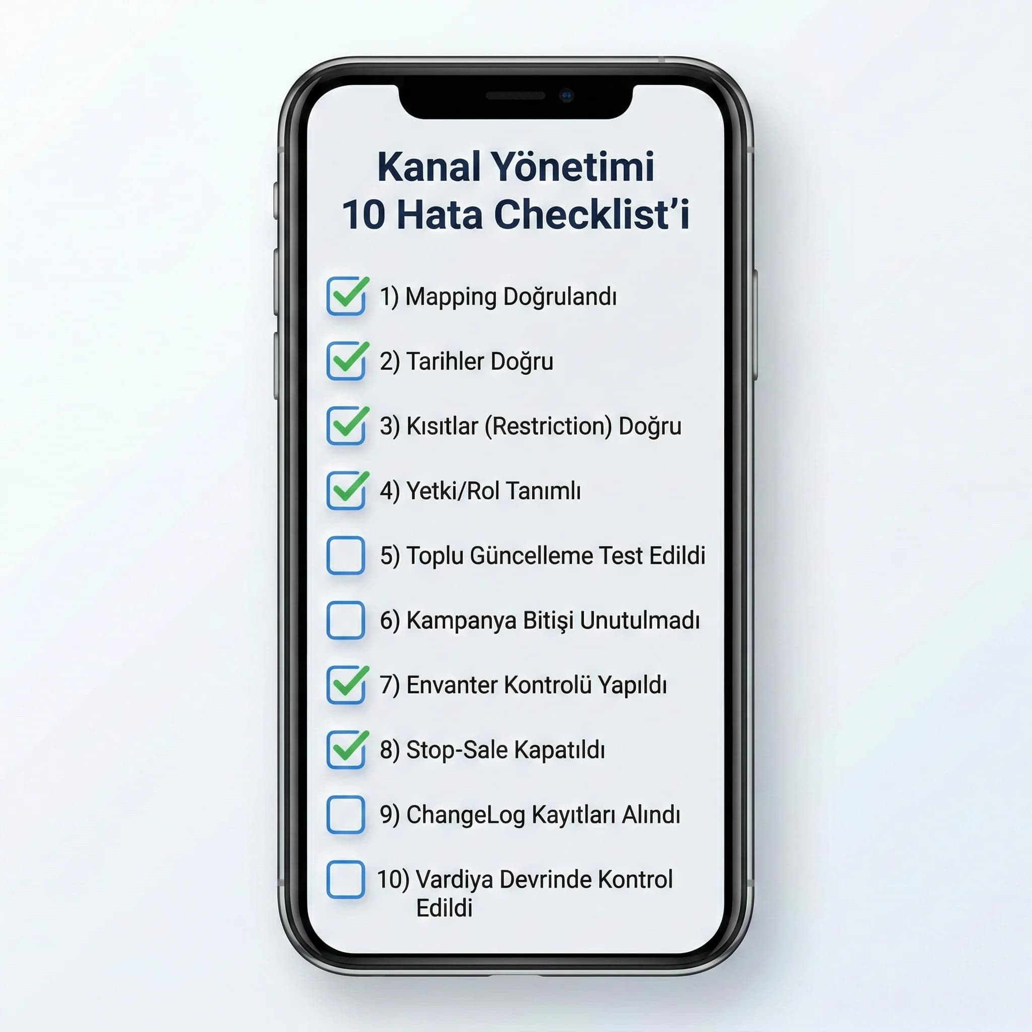 10 hata için hızlı kontrol checklist kartı