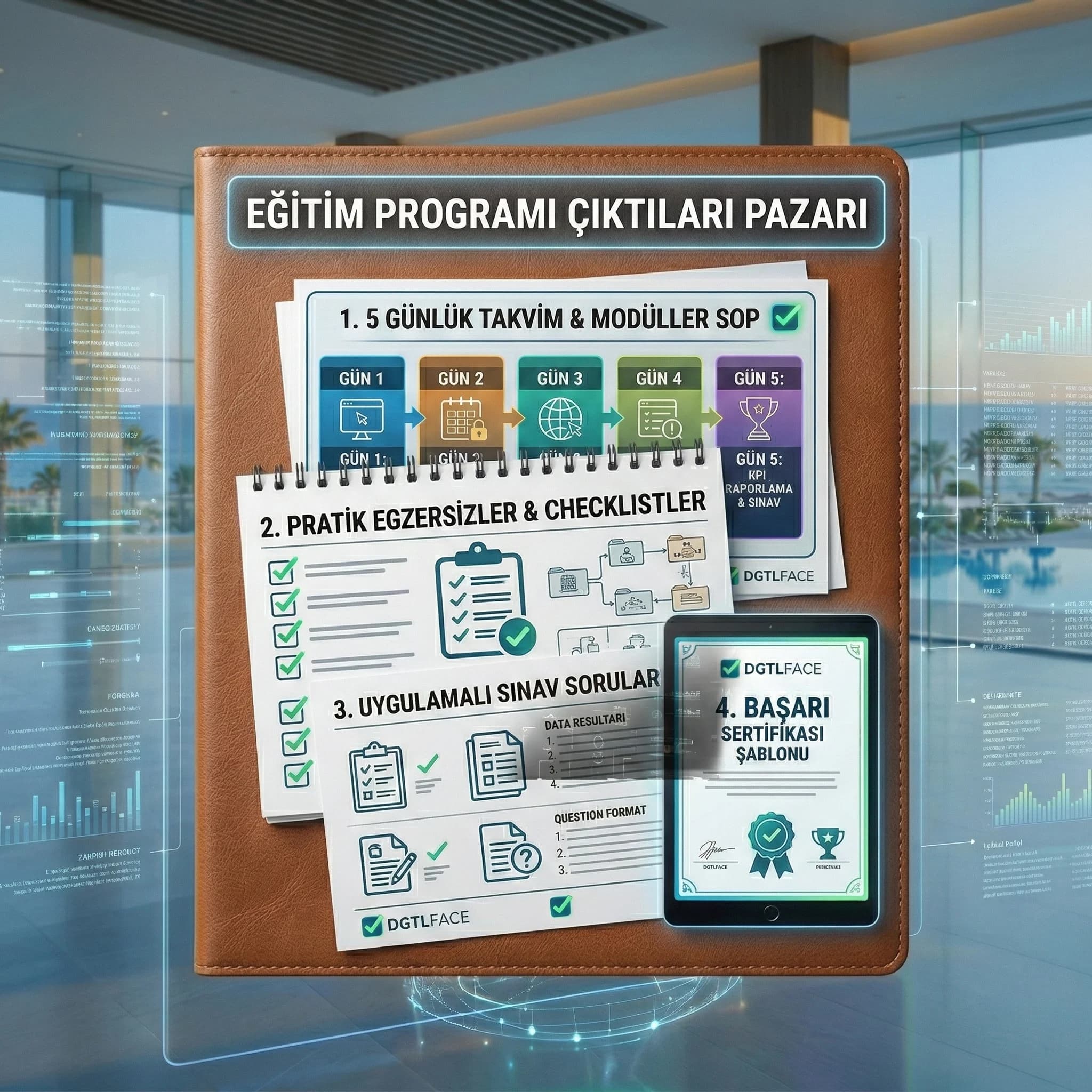 Eğitim takvimi ve mini sınav çıktısını gösteren proof kartı