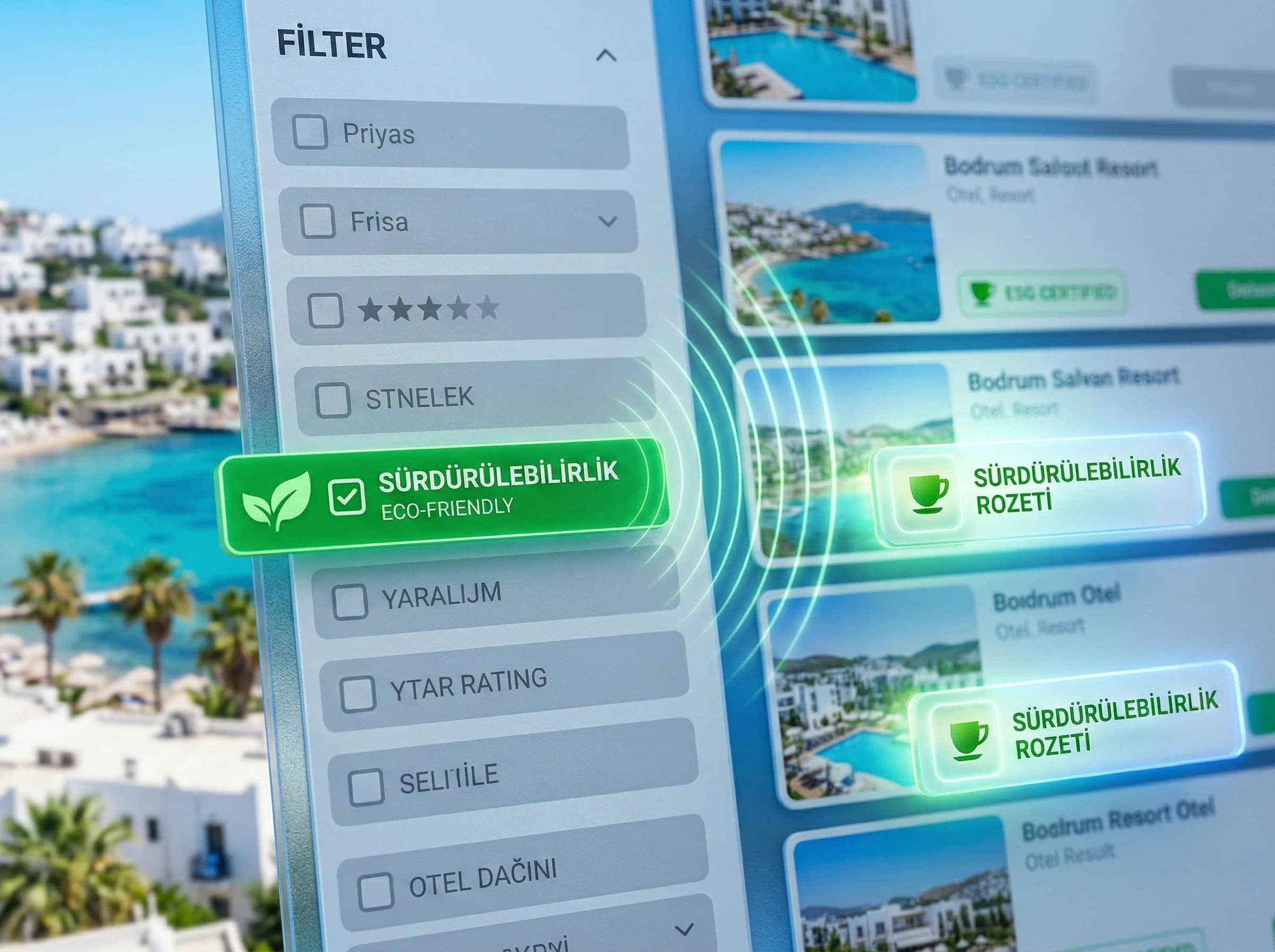 ESG görünürlük sinyali bölüm geçişini otel bağlamında destekleyen görsel
