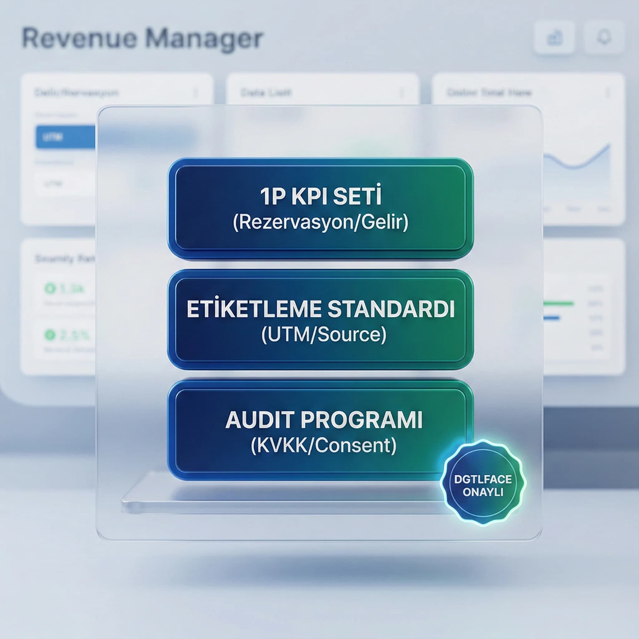1P KPI seti ve etiketleme standardı deliverable otel bağlamı