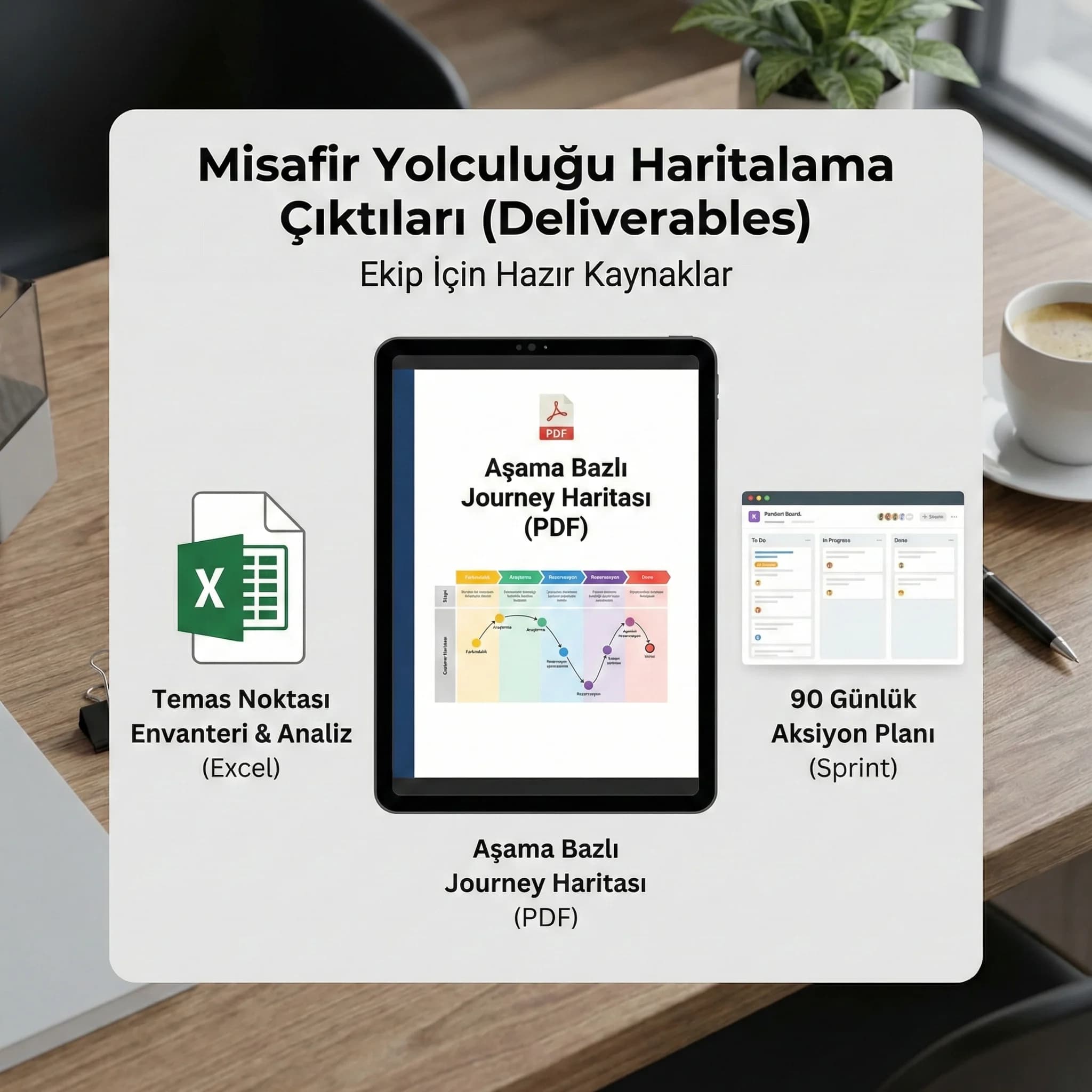 Journey haritası ve aksiyon planı teslimatları, otel online satış optimizasyon çıktıları