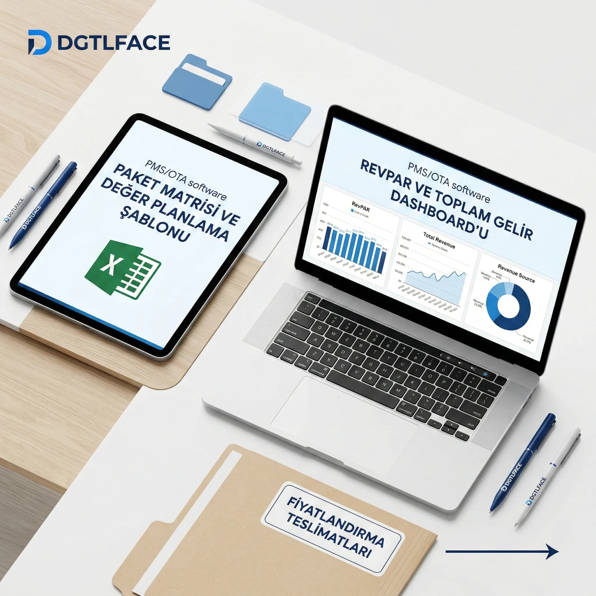 Paket içerik ve fiyat planı teslimatları, KPI panel ve şablon çıktıları
