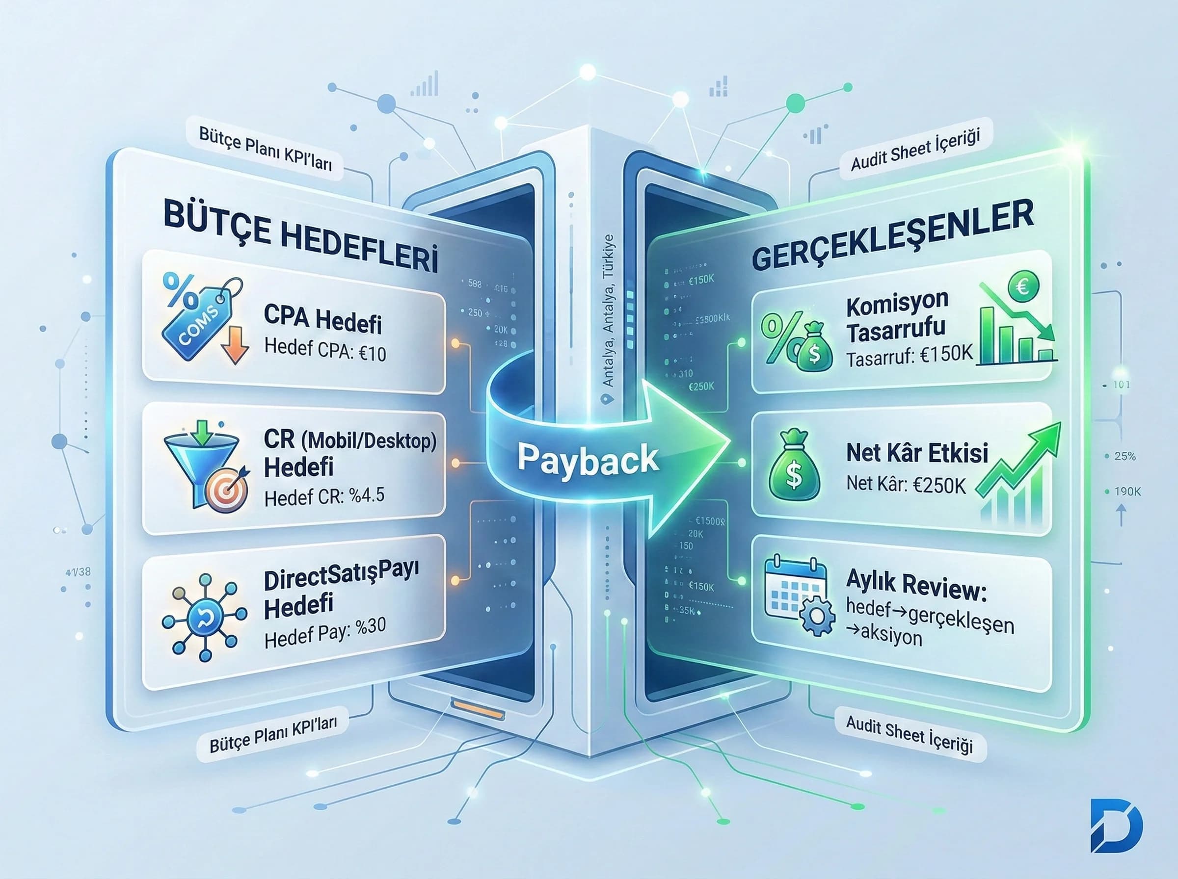 Antalya resort ve İstanbul city B2B/MICE senaryoları, destinasyona göre akış