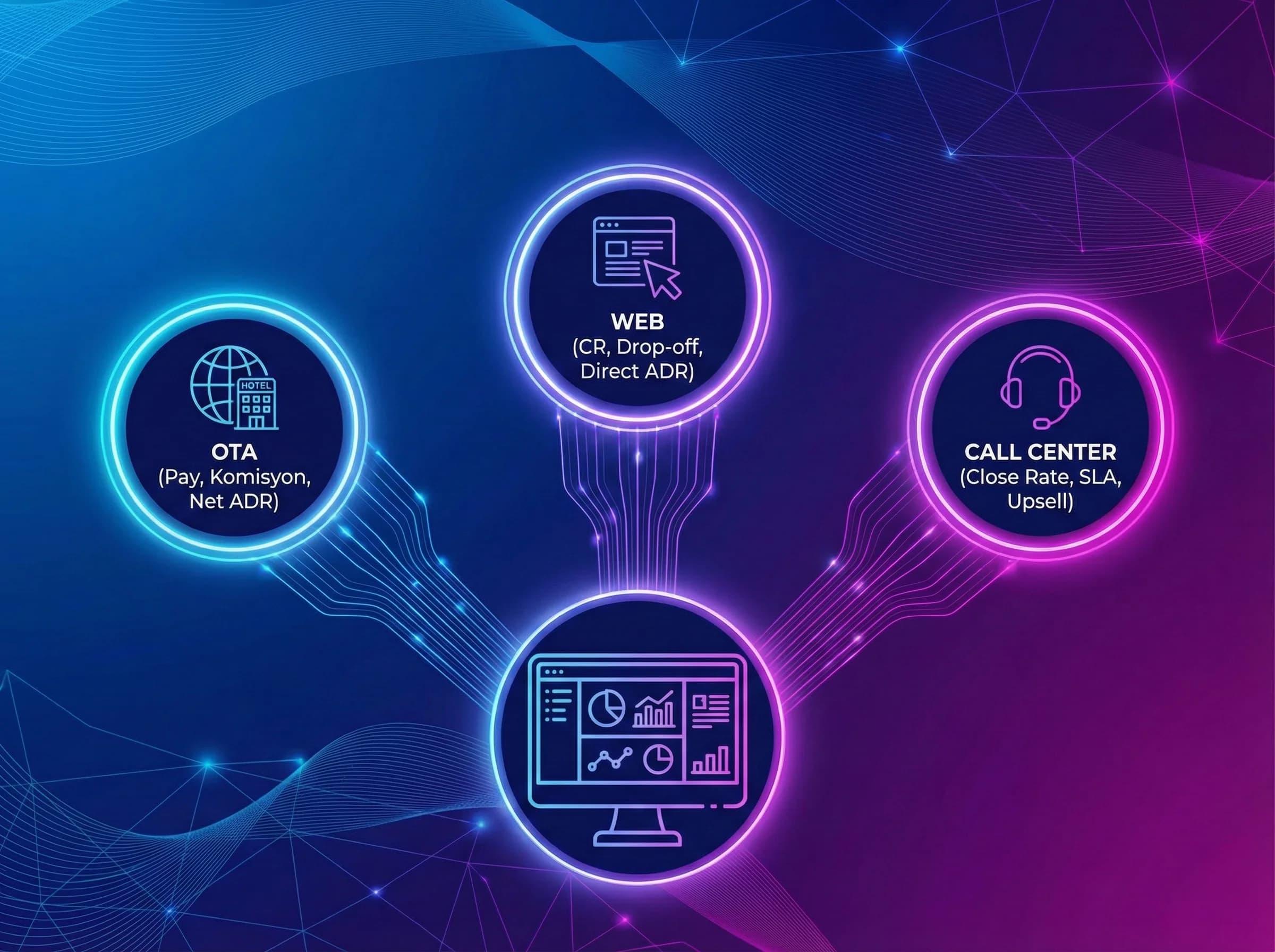 OTA web call KPI birleşimi, tek panelde kanal karşılaştırma yaklaşımı