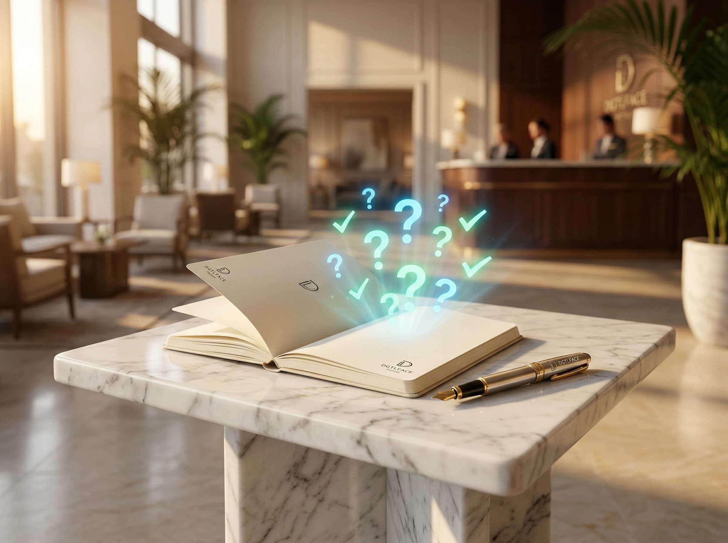 Self-service devreye alma öncesi on soruyu özetleyen otel kartı