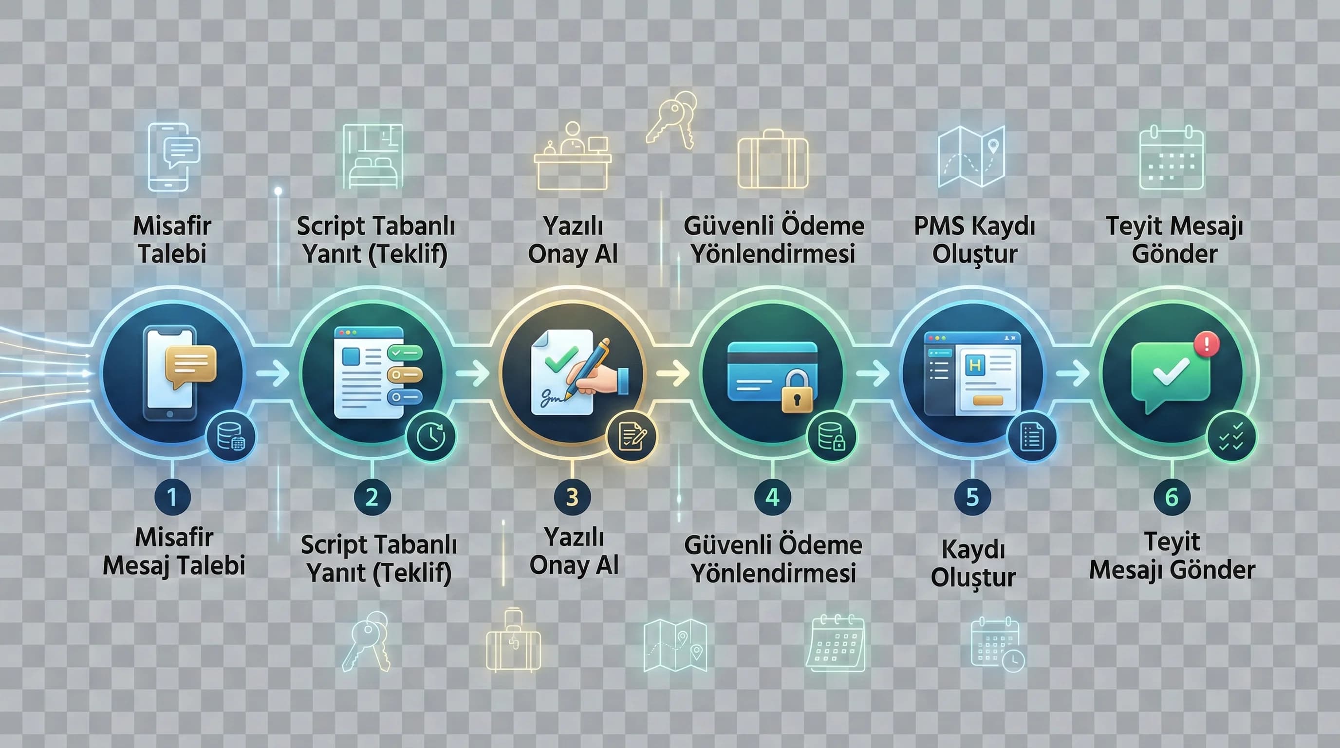 Kural tasarımı ve kontrol sorularına geçiş yapan otel divider görseli