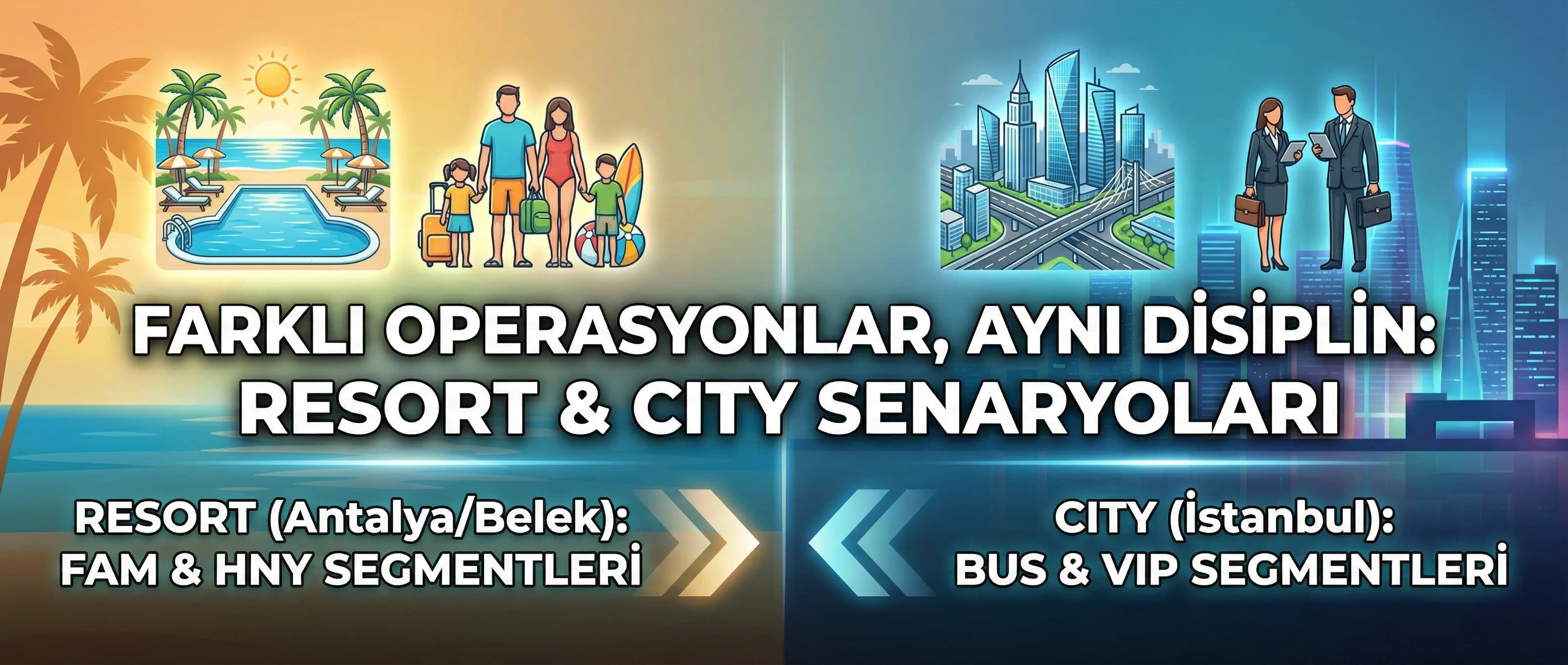 Resort ve city senaryolarına geçişi ayıran otel bölüm görseli