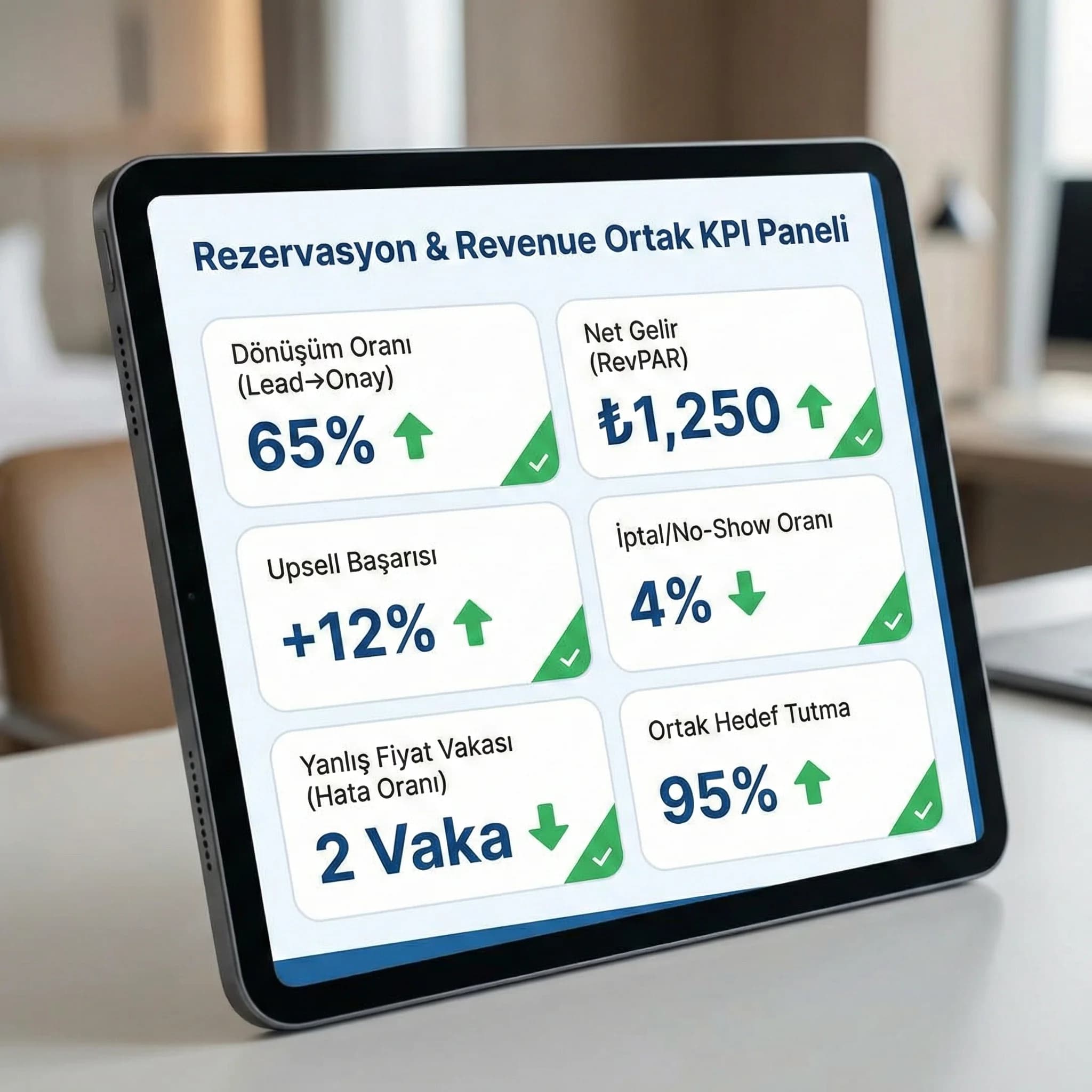 Rezervasyon ve revenue iletişim akışını gösteren otel karar diyagramı