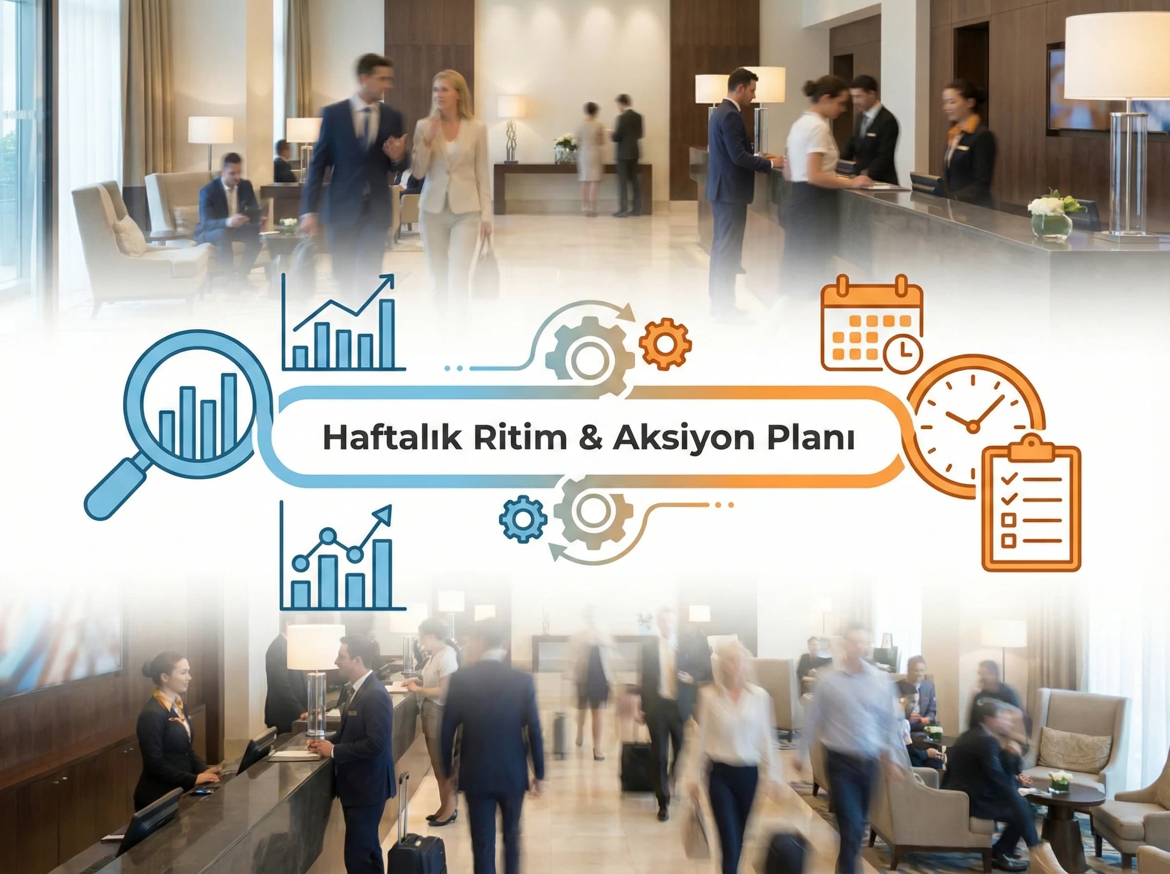 İlk 30 gün rezervasyon revenue hizalama adımlarını özetleyen otel checklist kartı