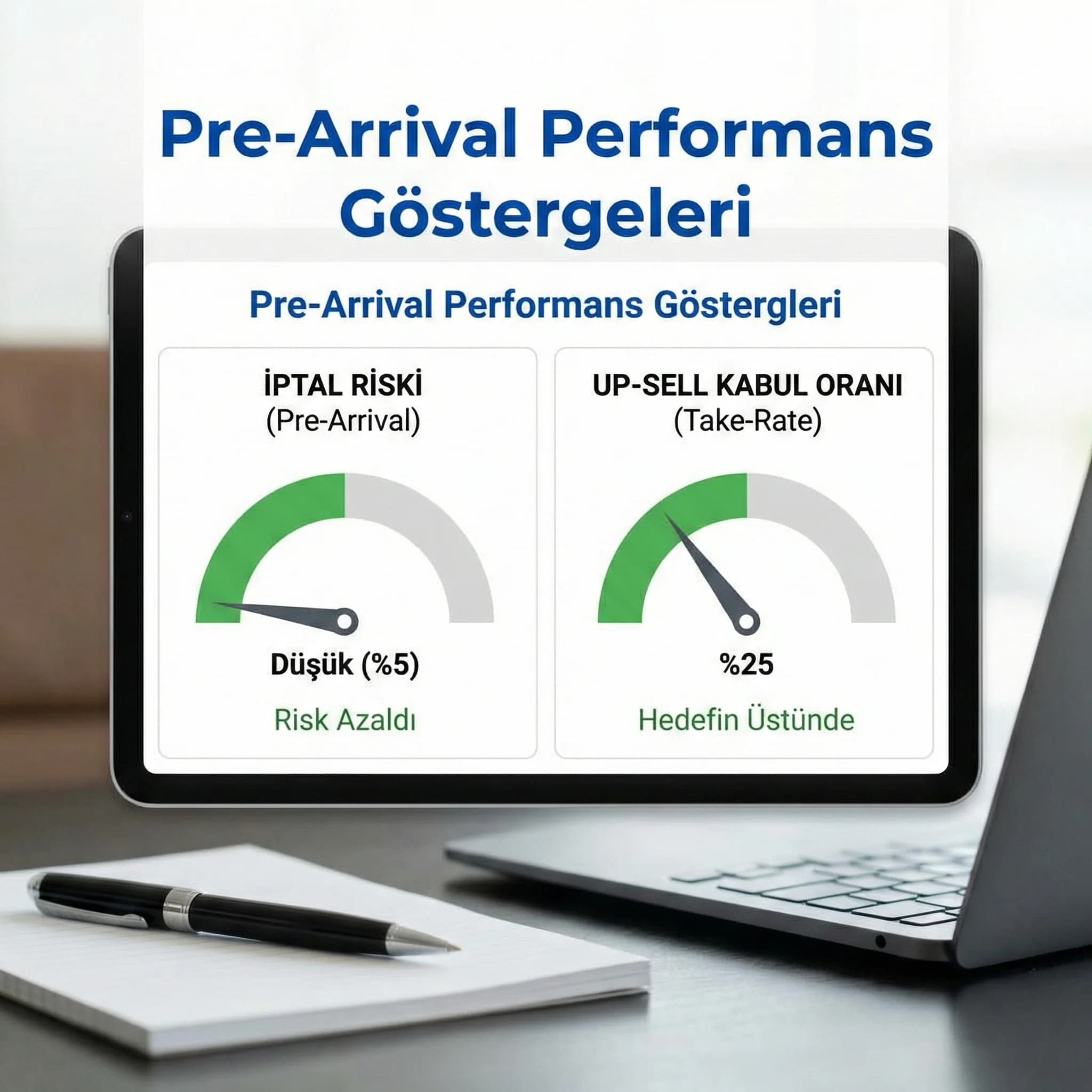 Pre-stay up-sell teklif akışını gösteren otel diyagramı