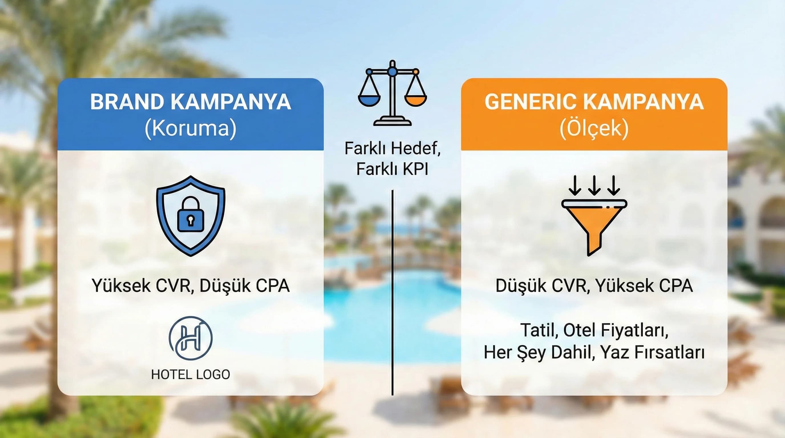 Brand ve generic kampanya analizi, otel KPI rehberi bölüm ayırıcı görseli