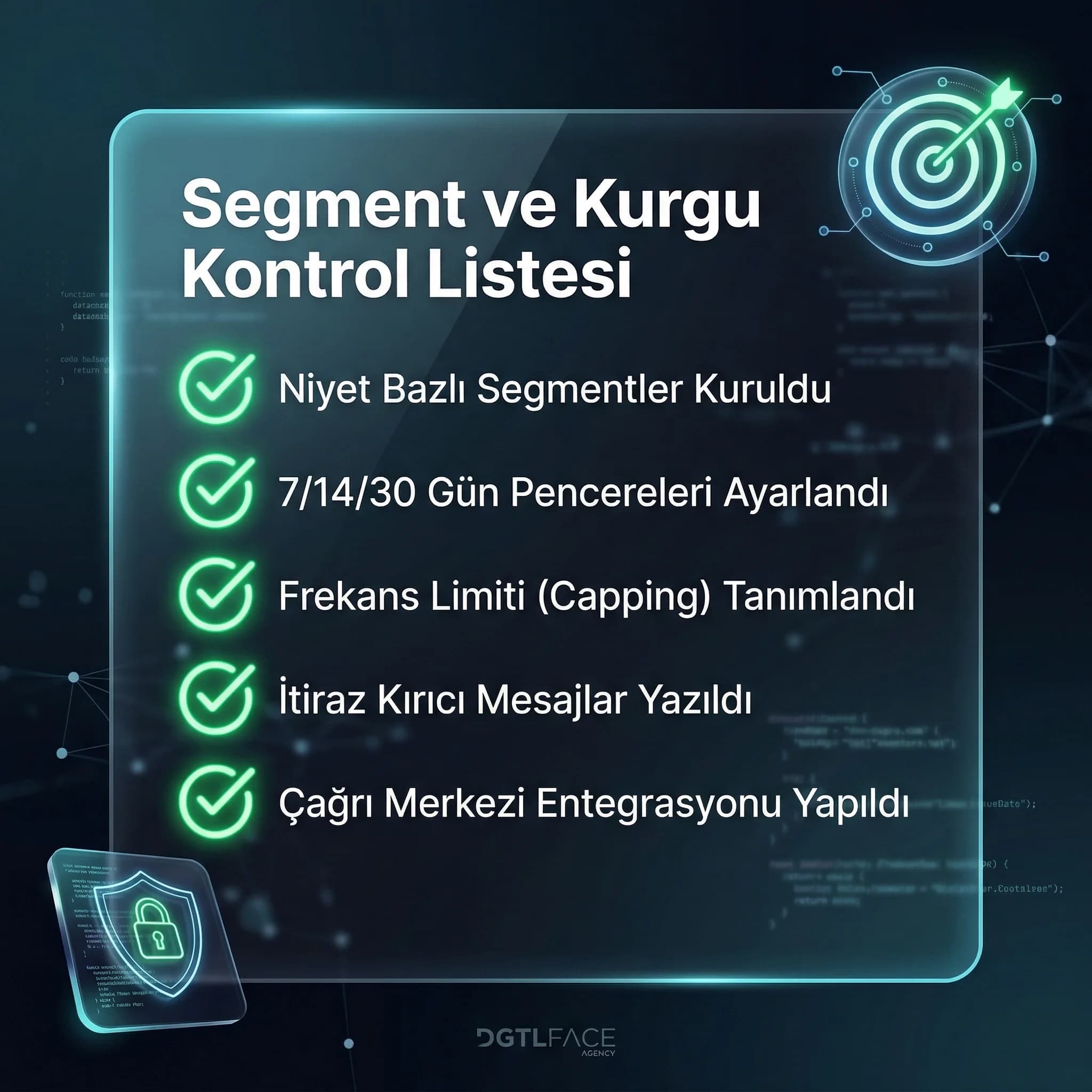 Remarketing segment kontrol listesi, otel ziyaretçilerini niyete göre ayırma kartı