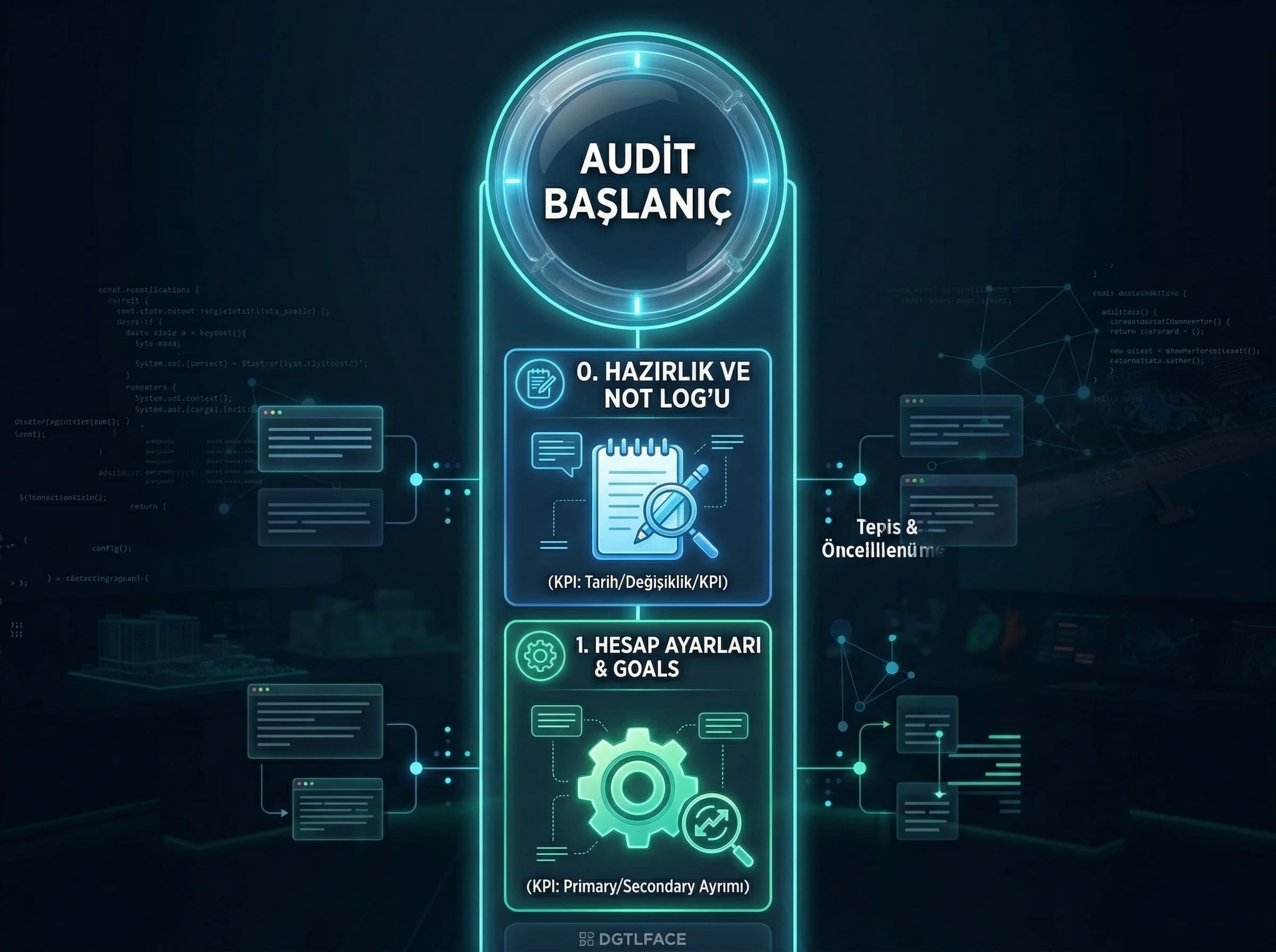 Audit hazırlık ve hesap ayarları bölümü, otel PPC denetim görseli