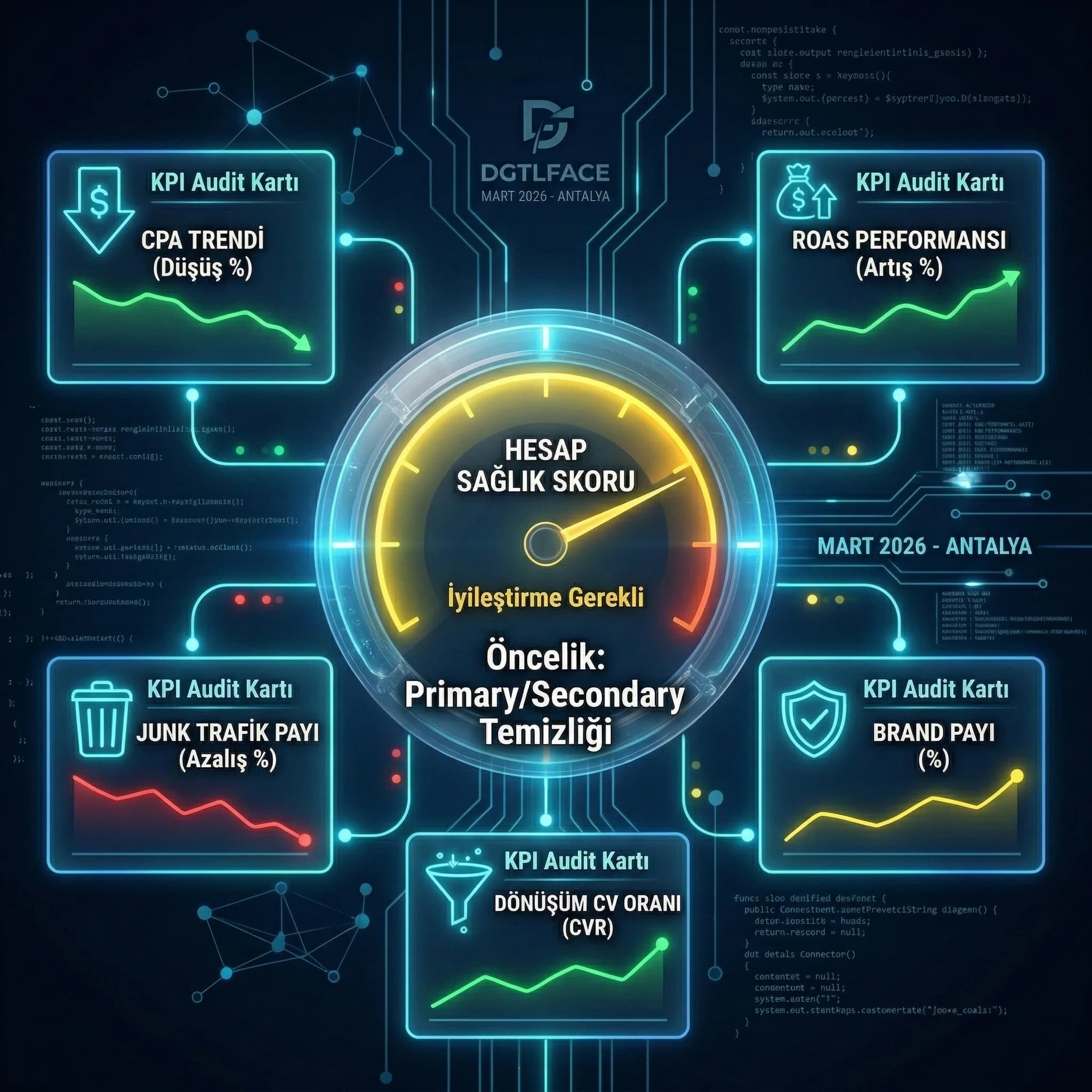 Google Ads audit skor kartı, otel PPC sağlık skoru ve öncelikler