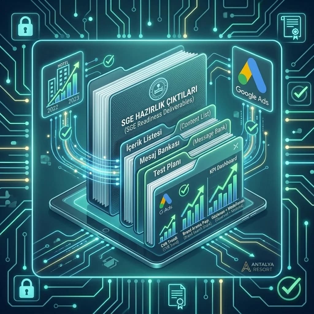 SGE hazırlık deliverables: içerik listesi, mesaj bankası, test planı, otel çıktıları