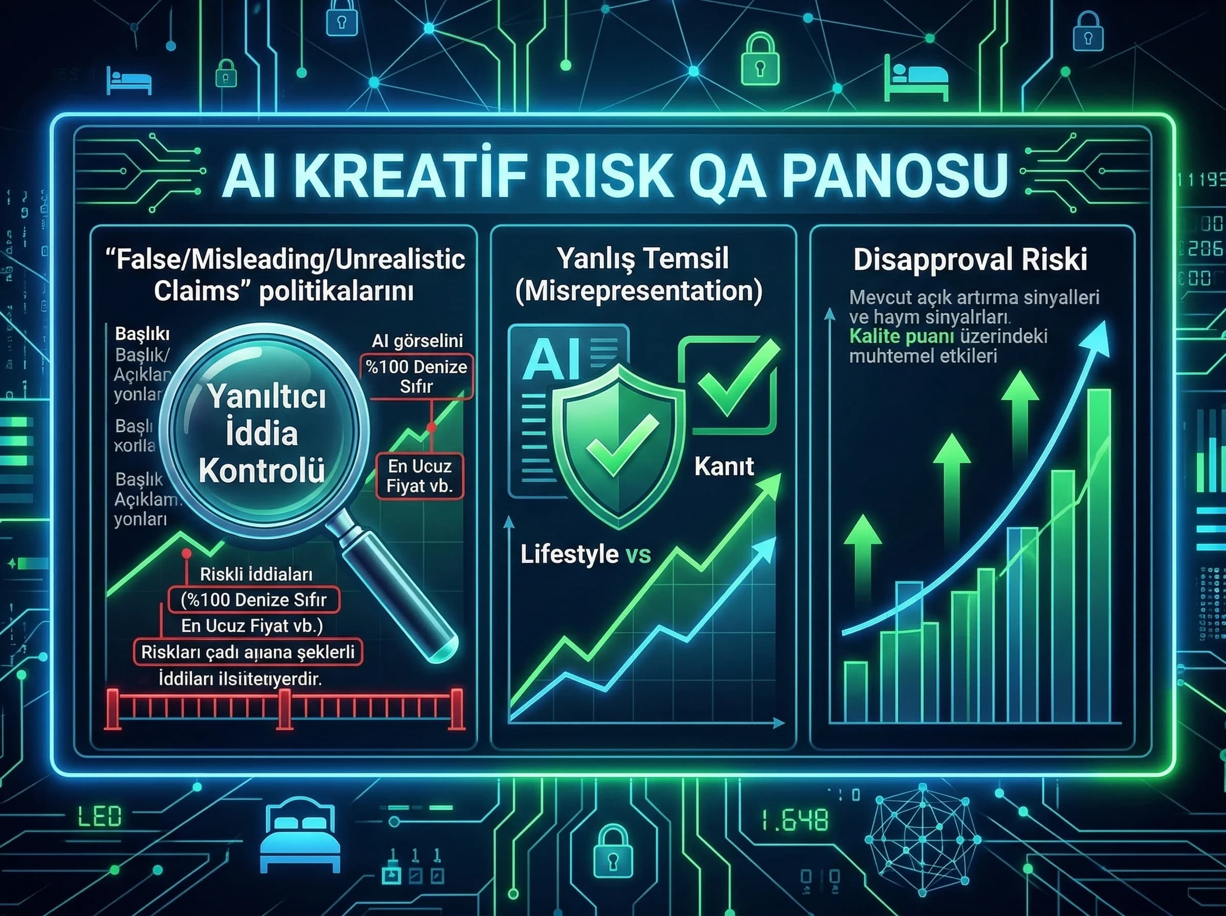 Brand safety ve policy kontrolü, otel AI kreatif risk yönetimi bölüm görseli