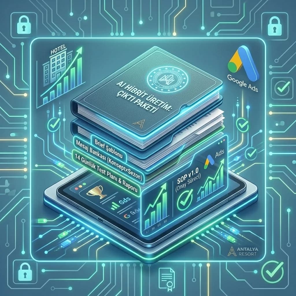 AI hibrit üretim deliverables: brief, mesaj bankası, test planı, onay SOP çıktıları