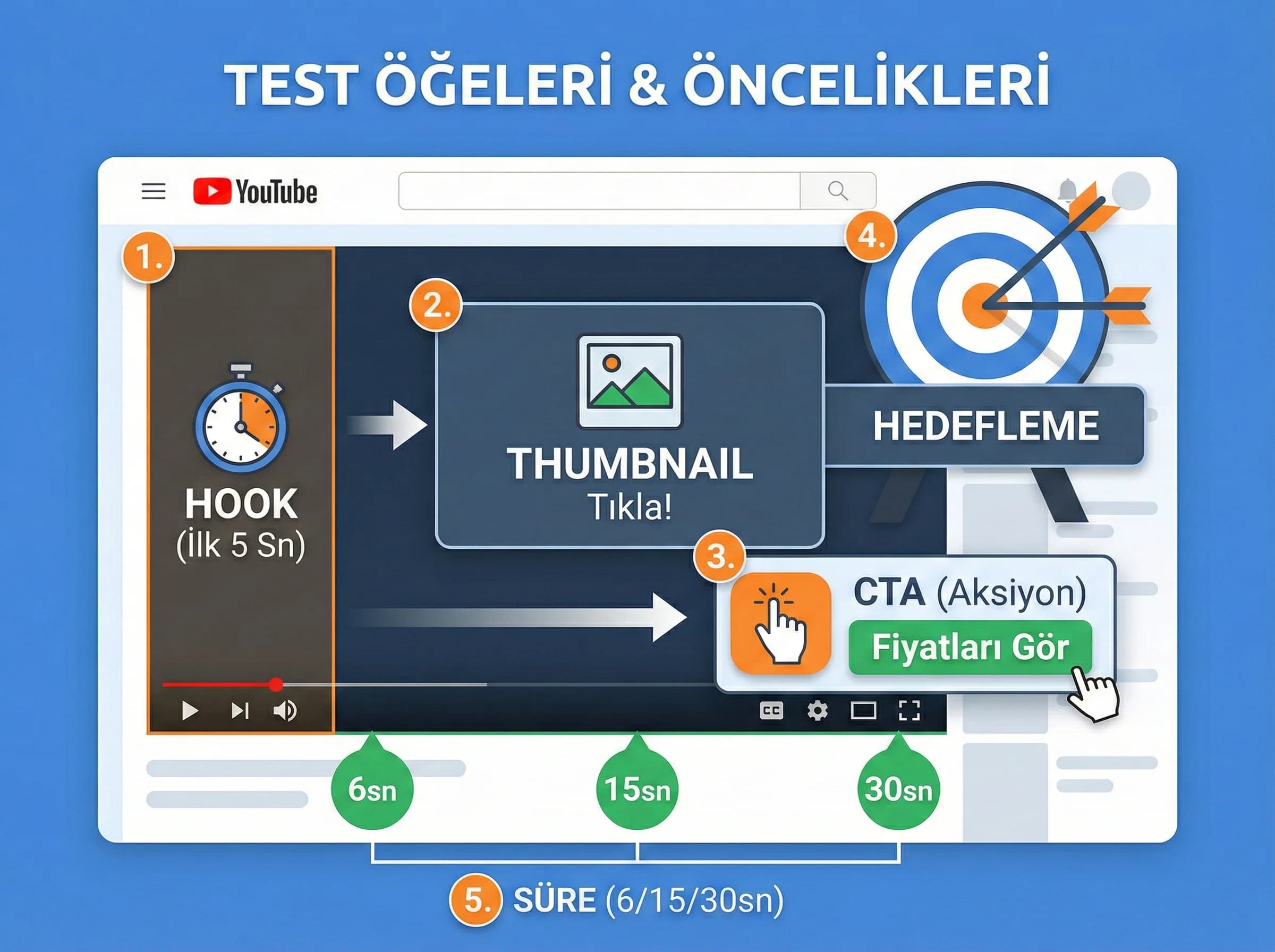 Test öğelerine ve önceliklendirmeye geçiş görseli