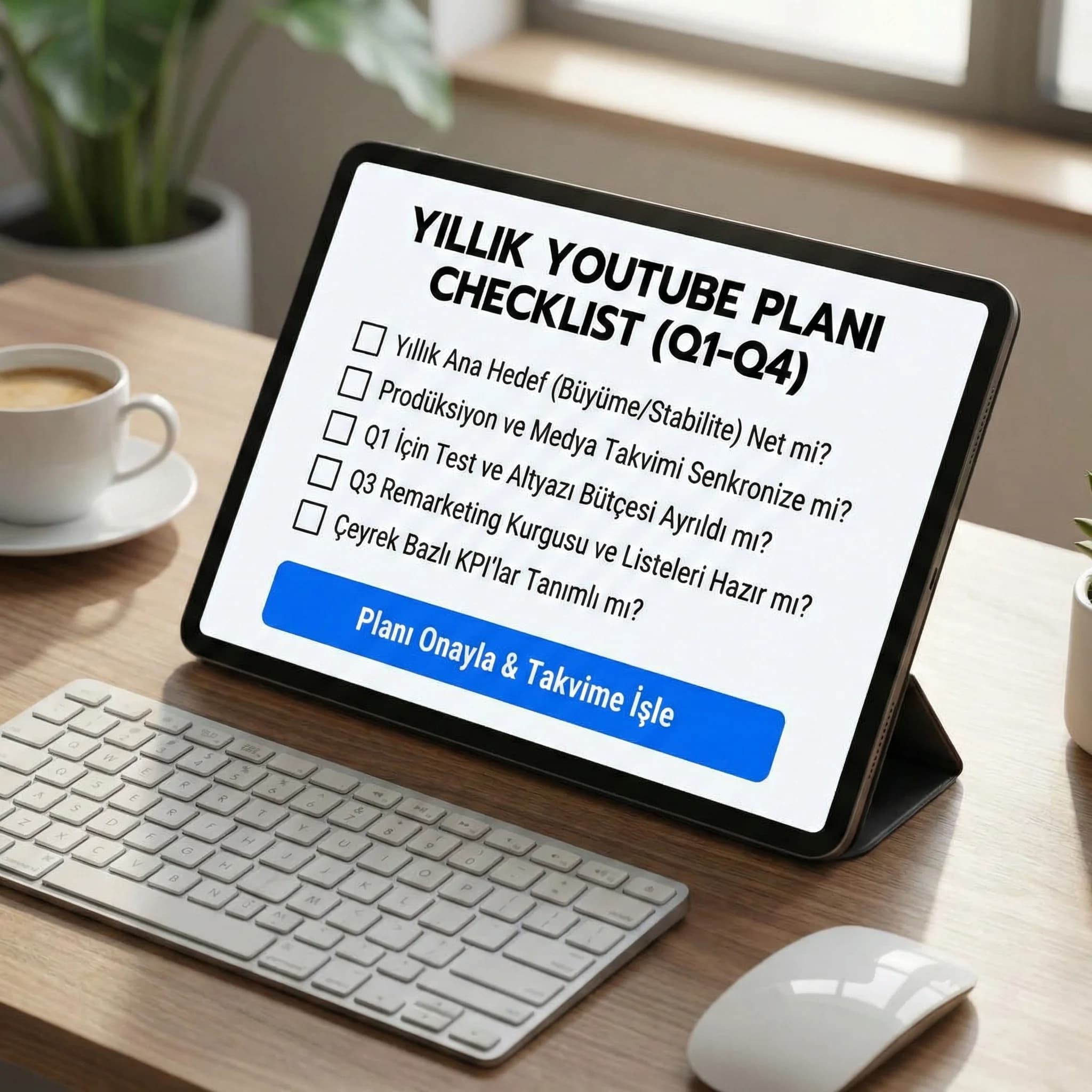 Yıllık plan checklist kartı (Q1–Q4)