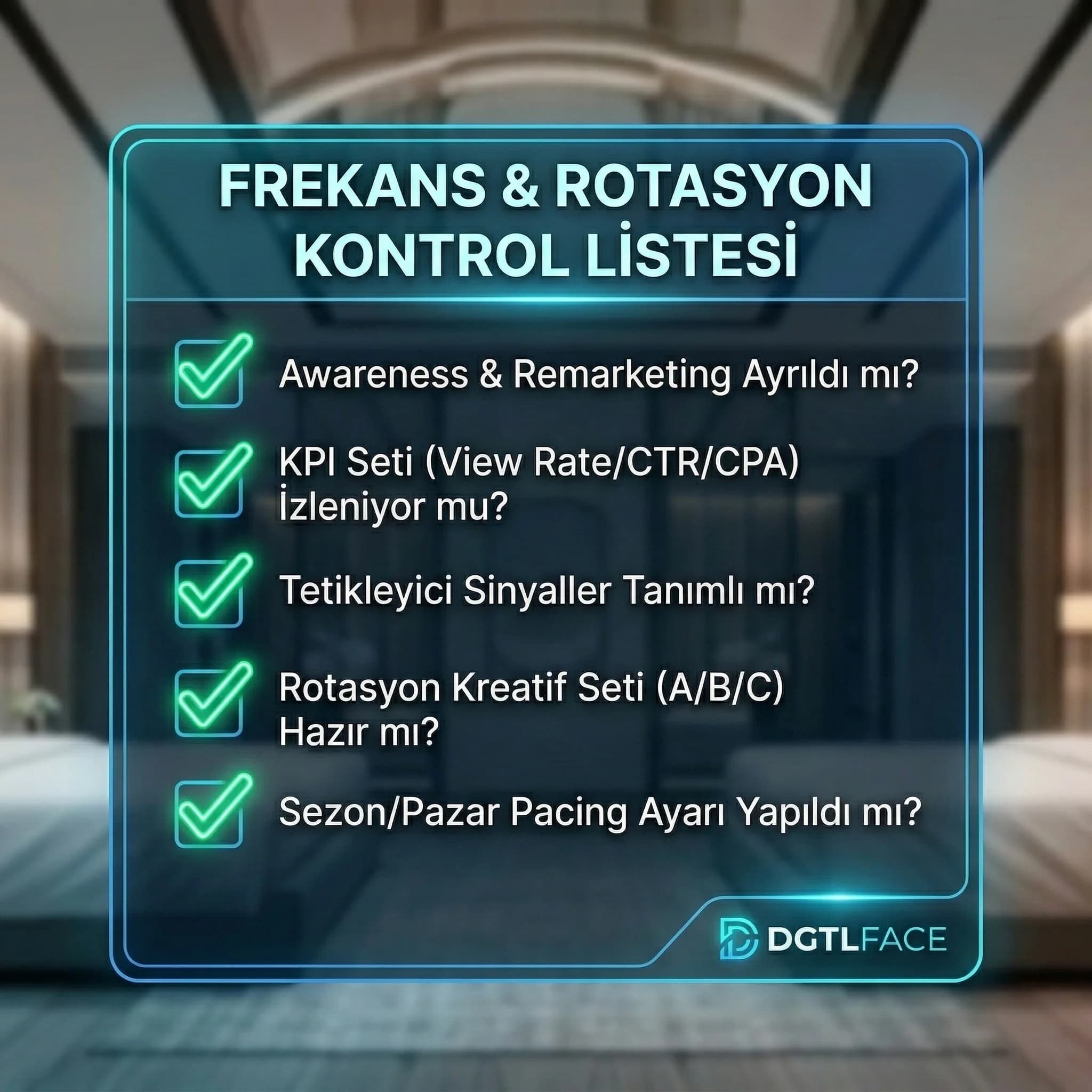 Frekans & rotasyon kontrol listesi kartı