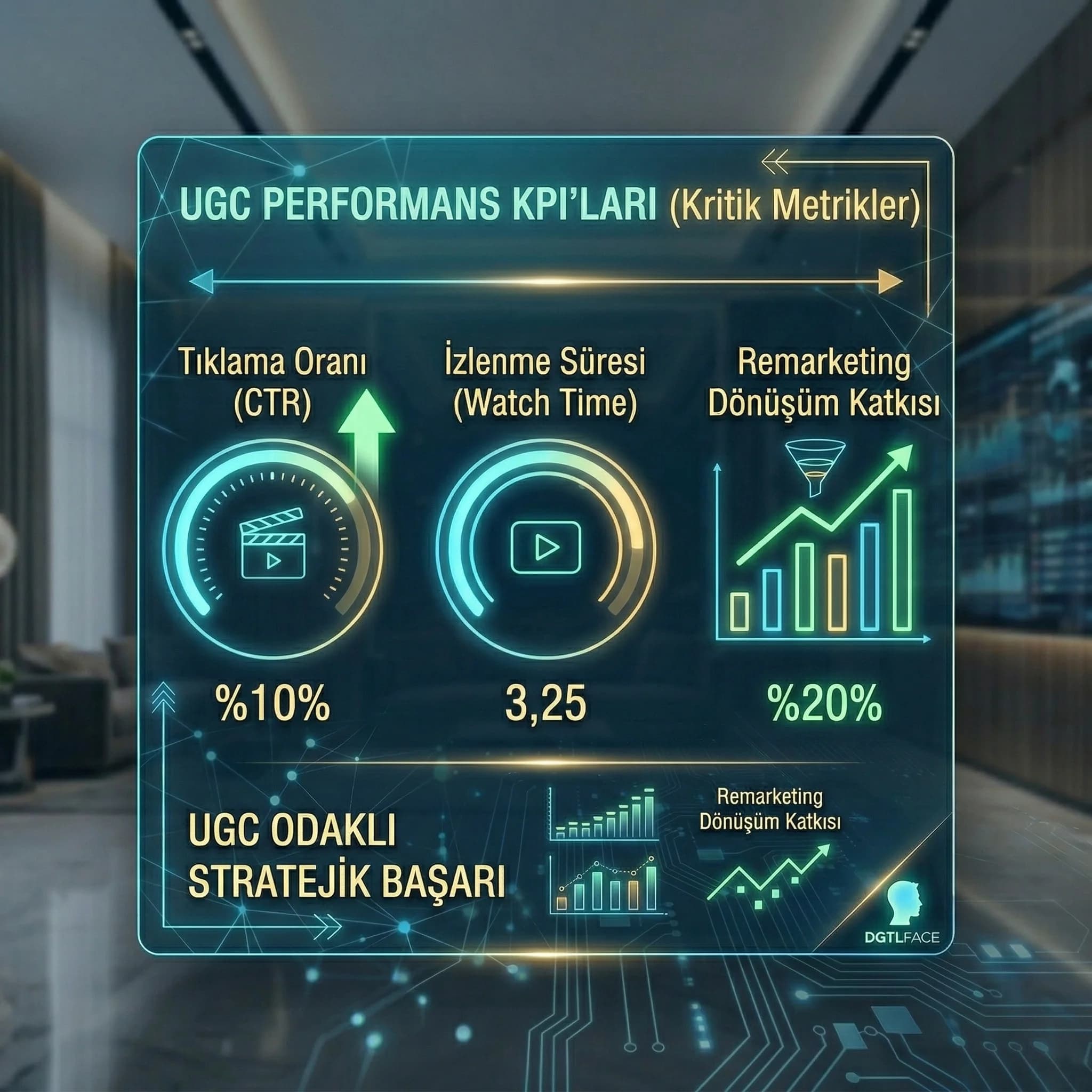UGC KPI kartı (CTR, watch time, remarketing katkısı)