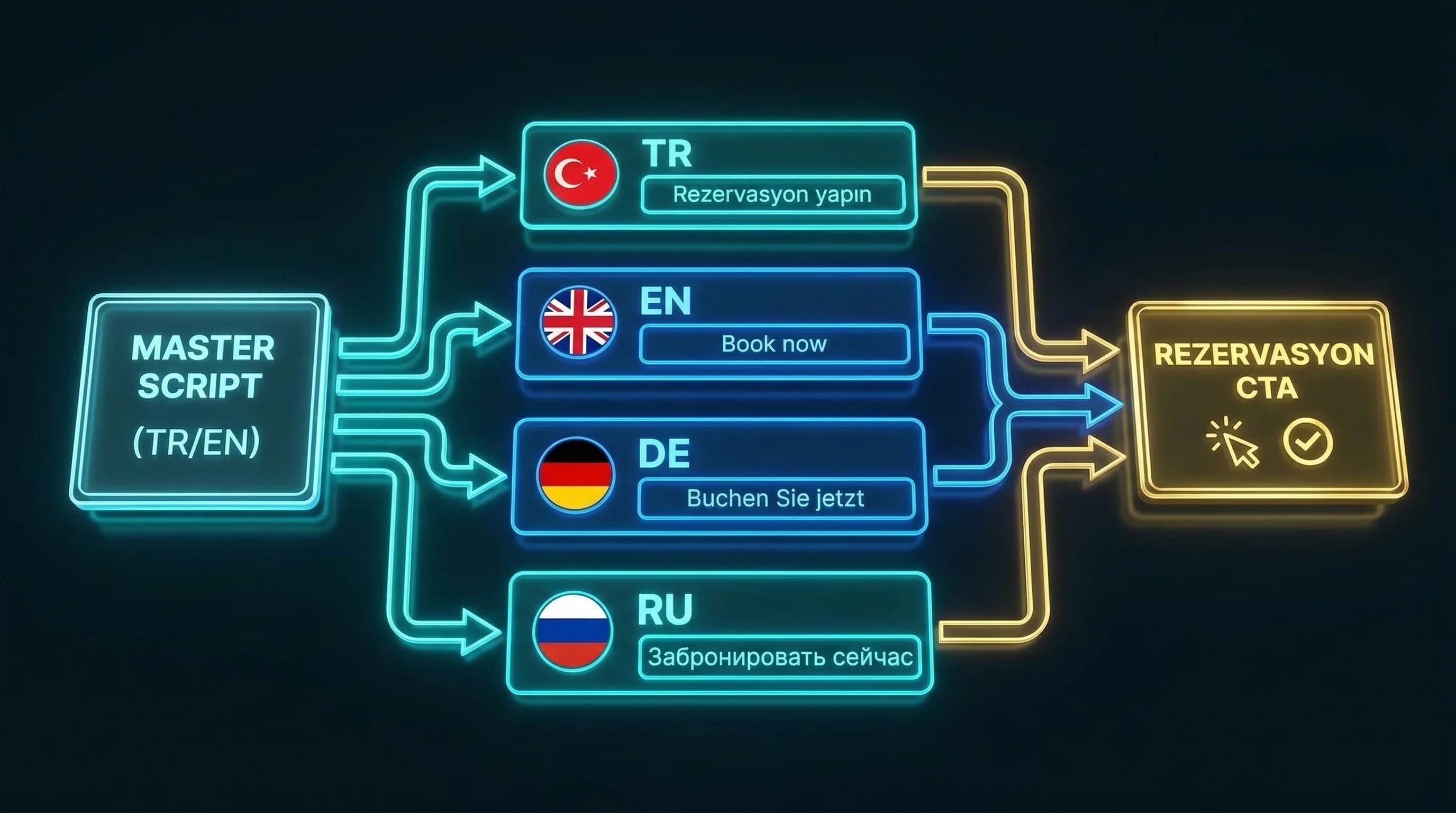 Master→dil setleri→CTA akış diyagramı