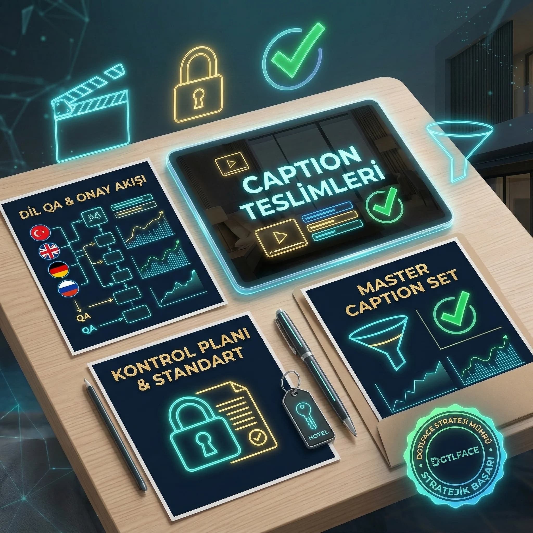 Deliverables: caption set + dil QA + kontrol planı