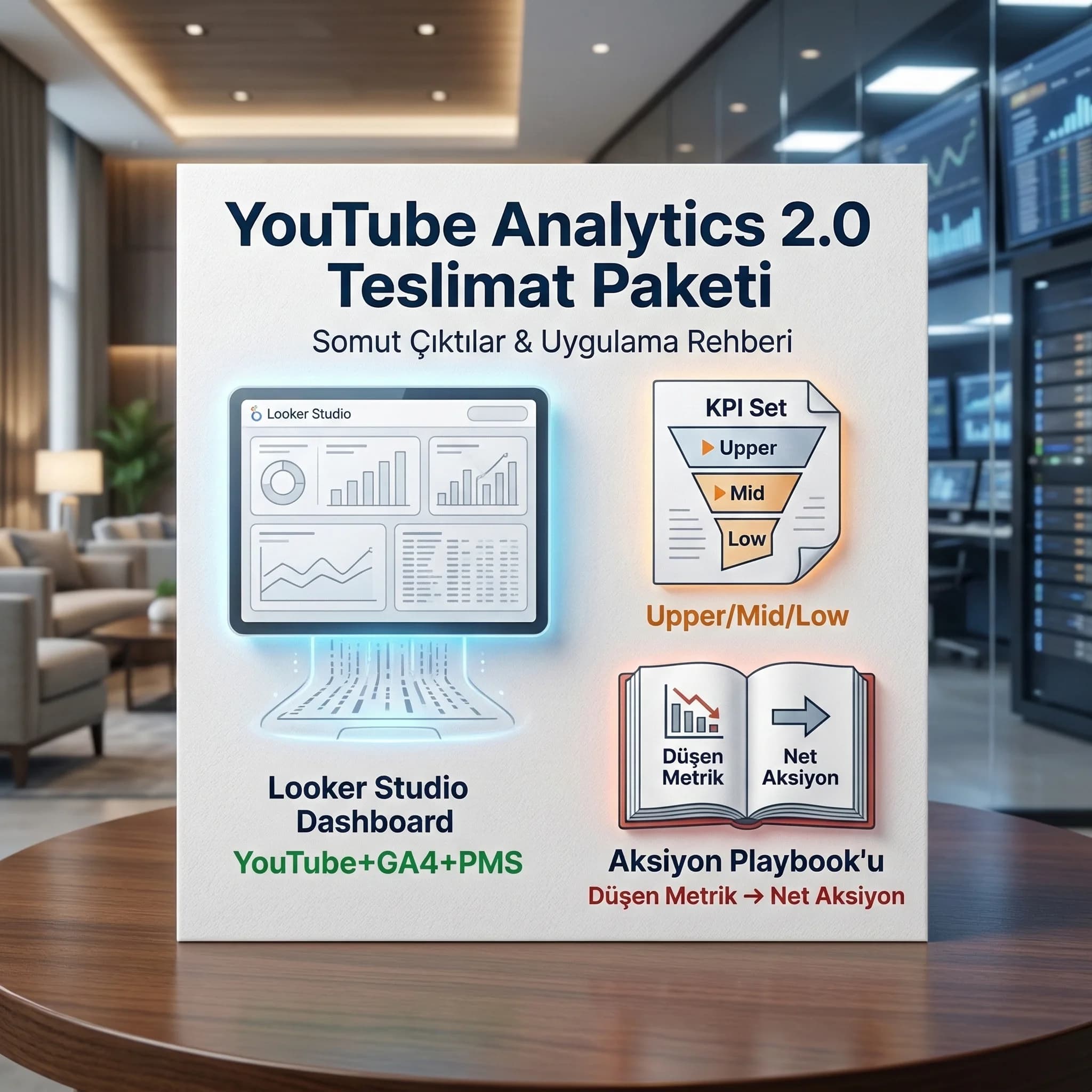 Dashboard mockup + aksiyon playbook deliverables