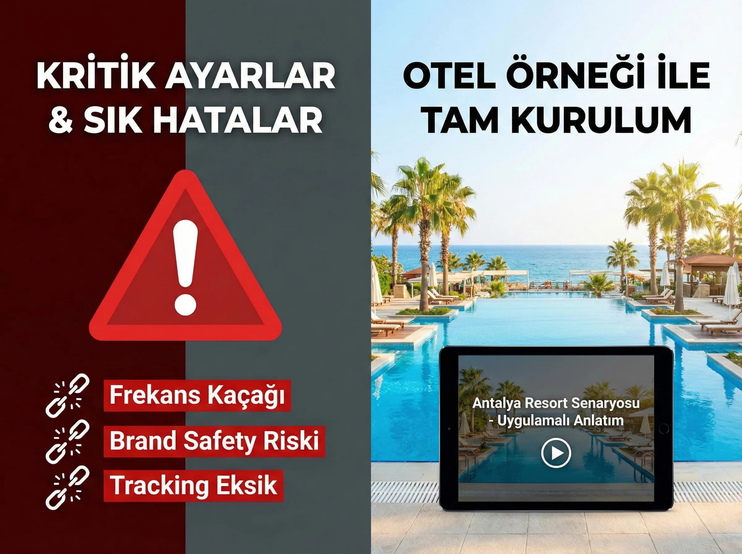 Kritik ayarlar ve otel örneği bölümüne geçiş görseli