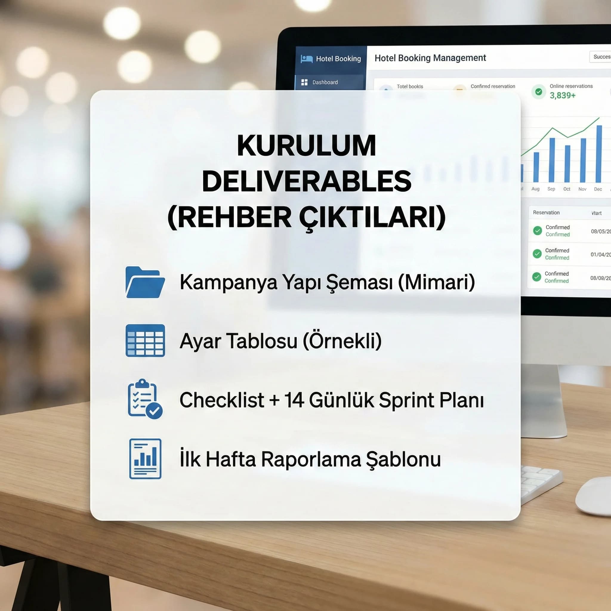 Kurulum deliverables: yapı şeması, ayar tablosu, checklist, rapor planı