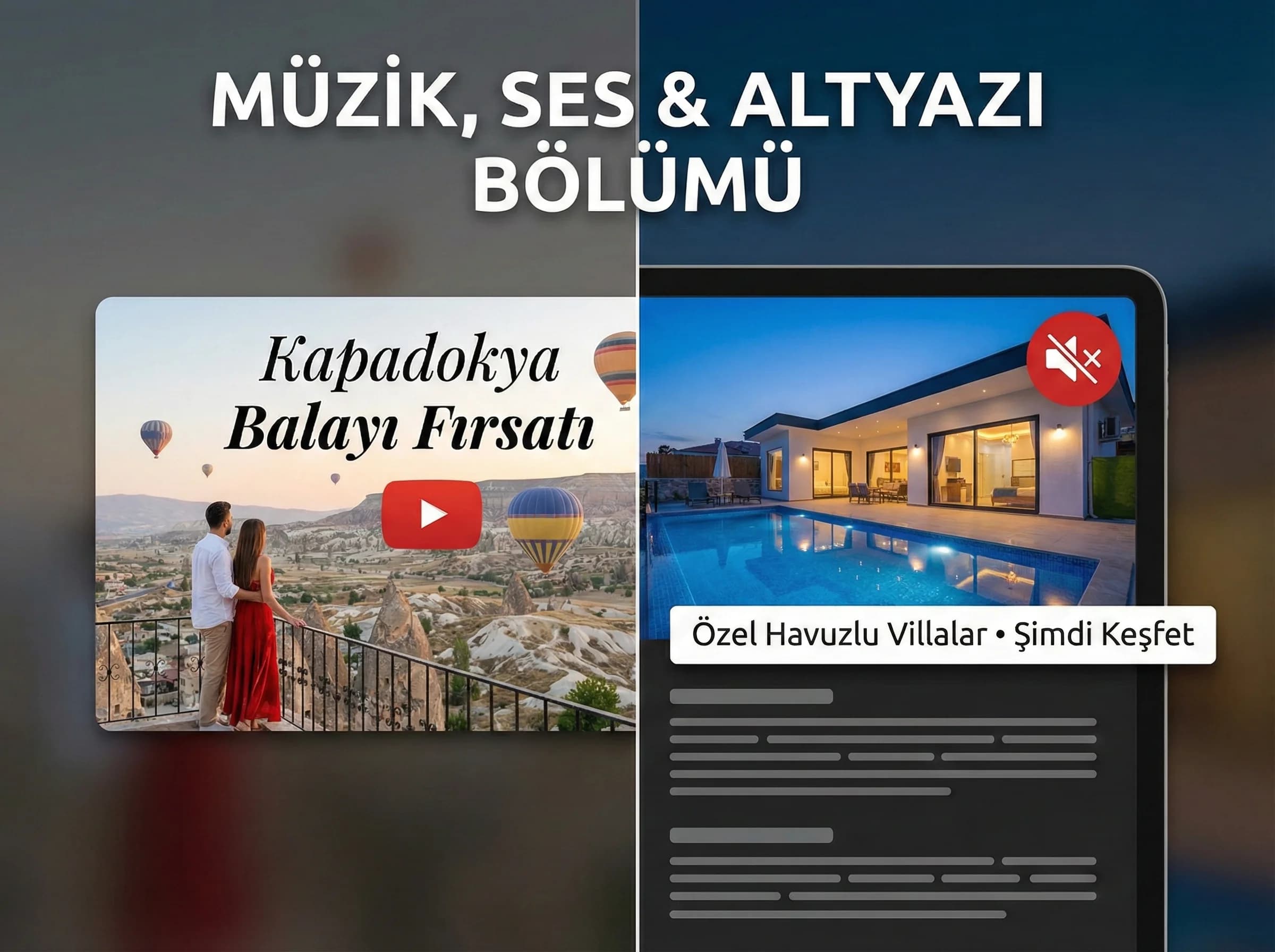 Müzik/ses ve altyazı bölümüne geçiş görseli