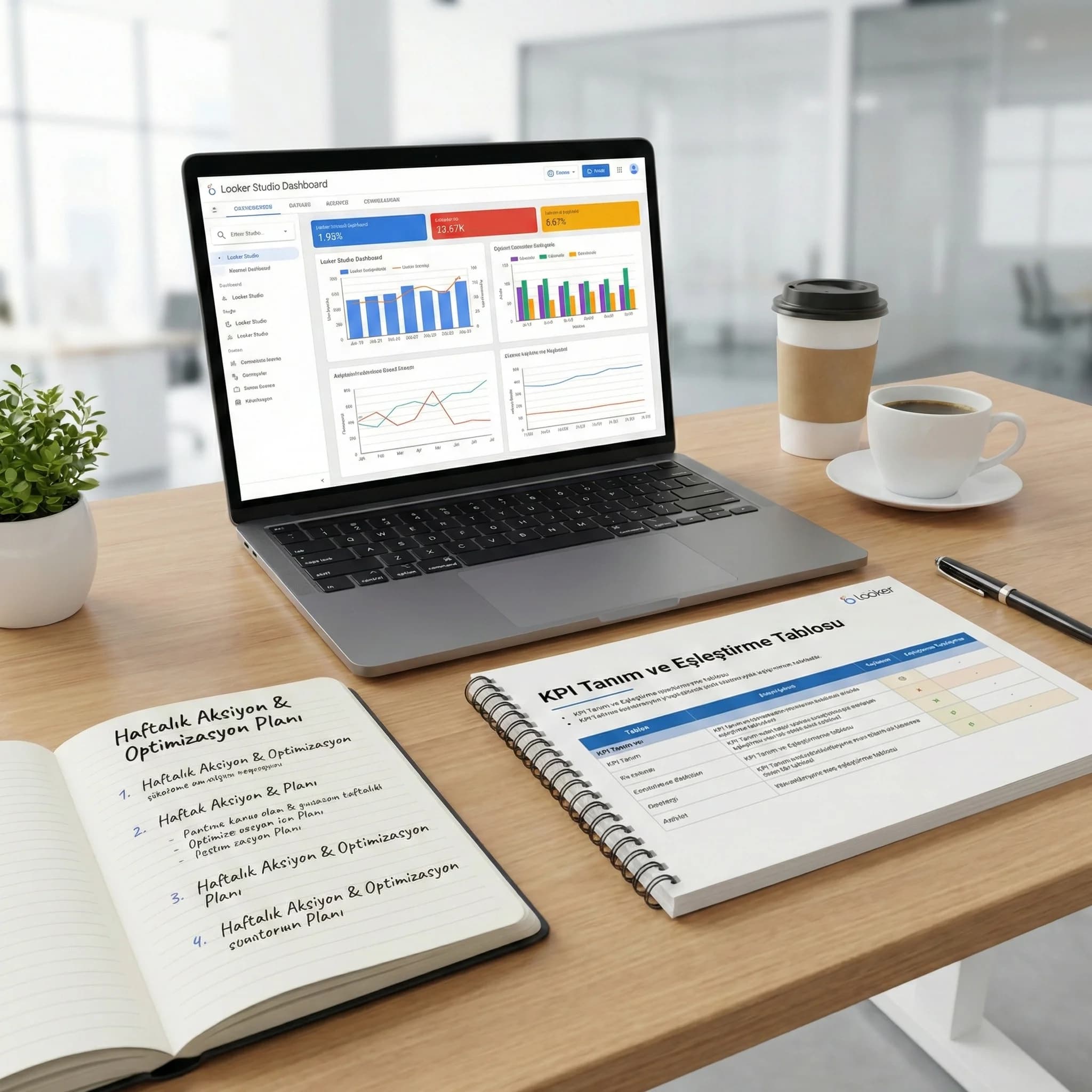 Dashboard sayfaları + KPI tablosu + aksiyon planı çıktıları