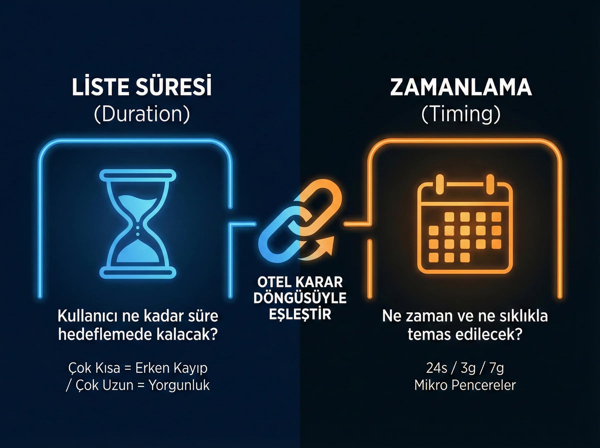 Remarketing list duration kavramını ve etkisini ayıran otel bölüm görseli