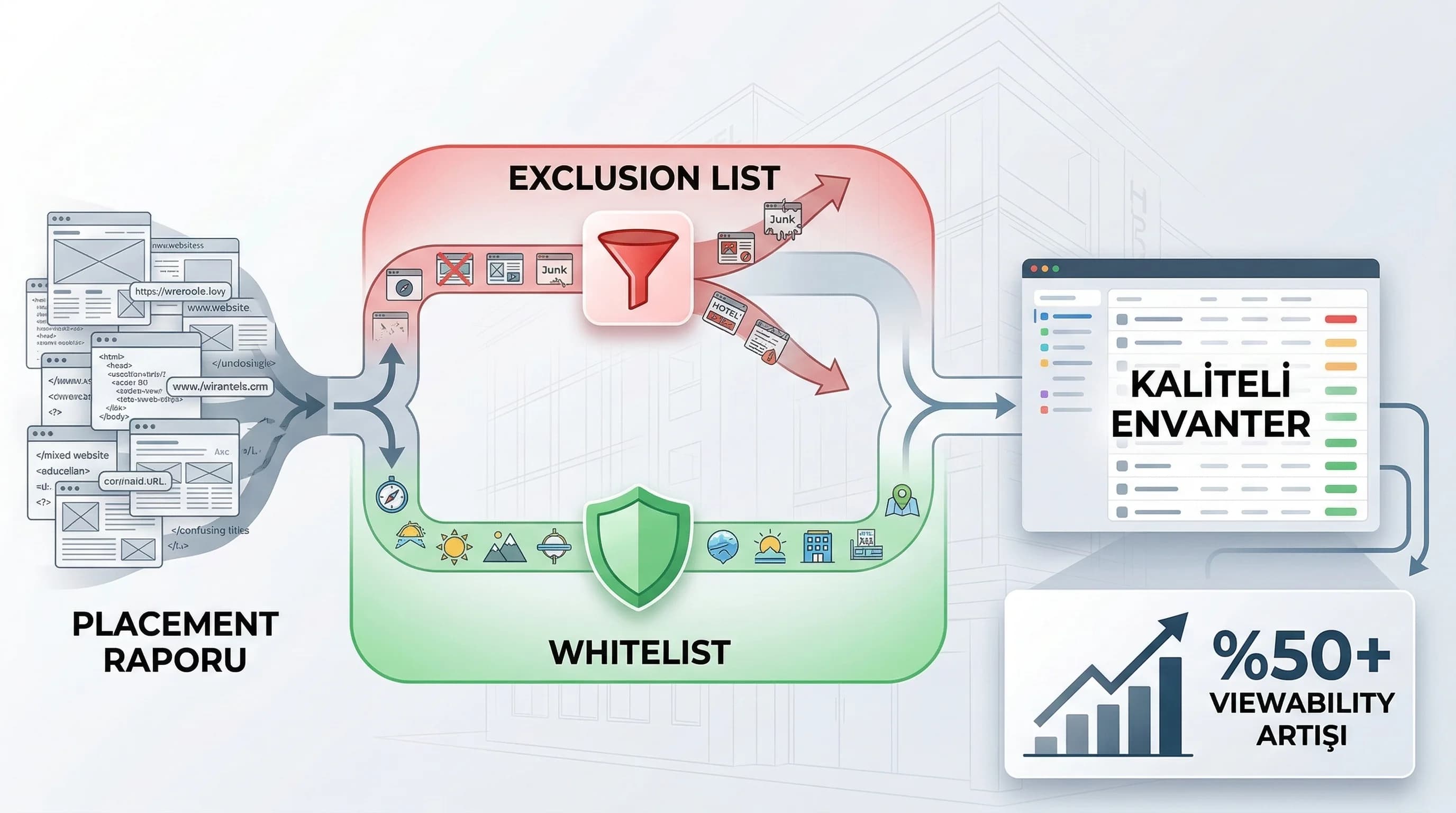 Placement raporu okuma ve temizlik adımlarını ayıran otel bölüm görseli