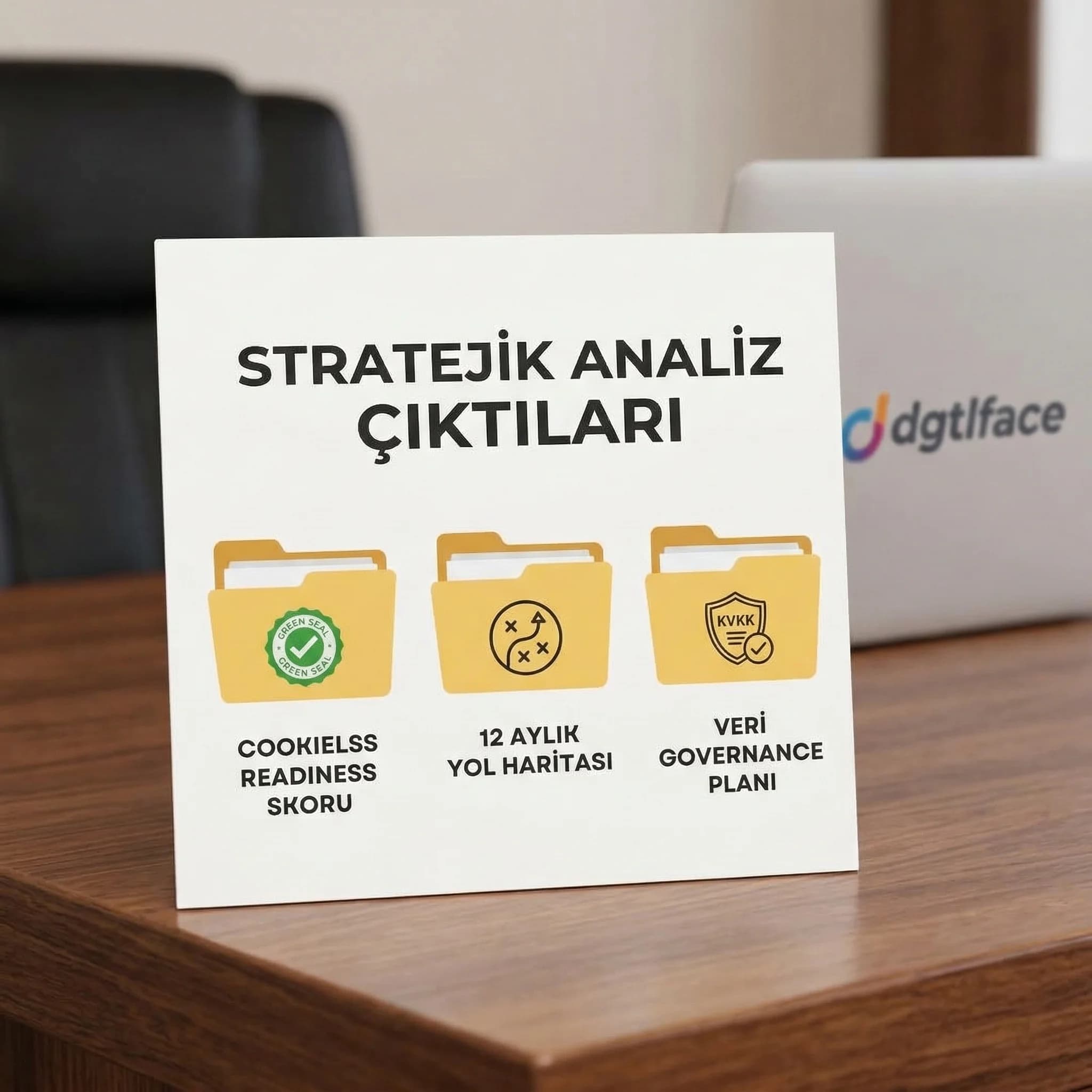 Cookieless dönüşümde altyapı, süreç ve rapor deliverable’larını gösteren proof kartı